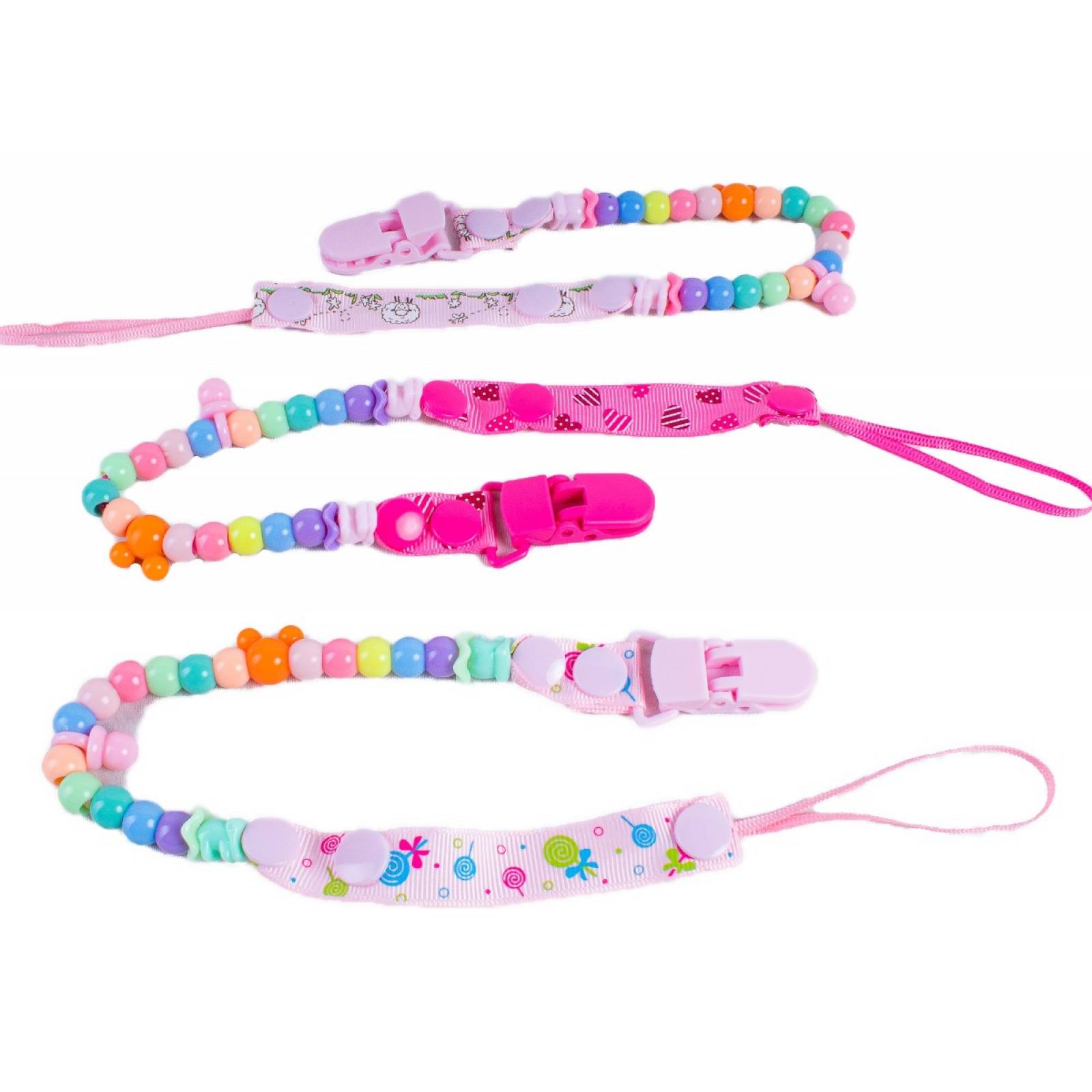 Clip Porta Chupón Sujeta Chupete Plástico Set 3 Piezas