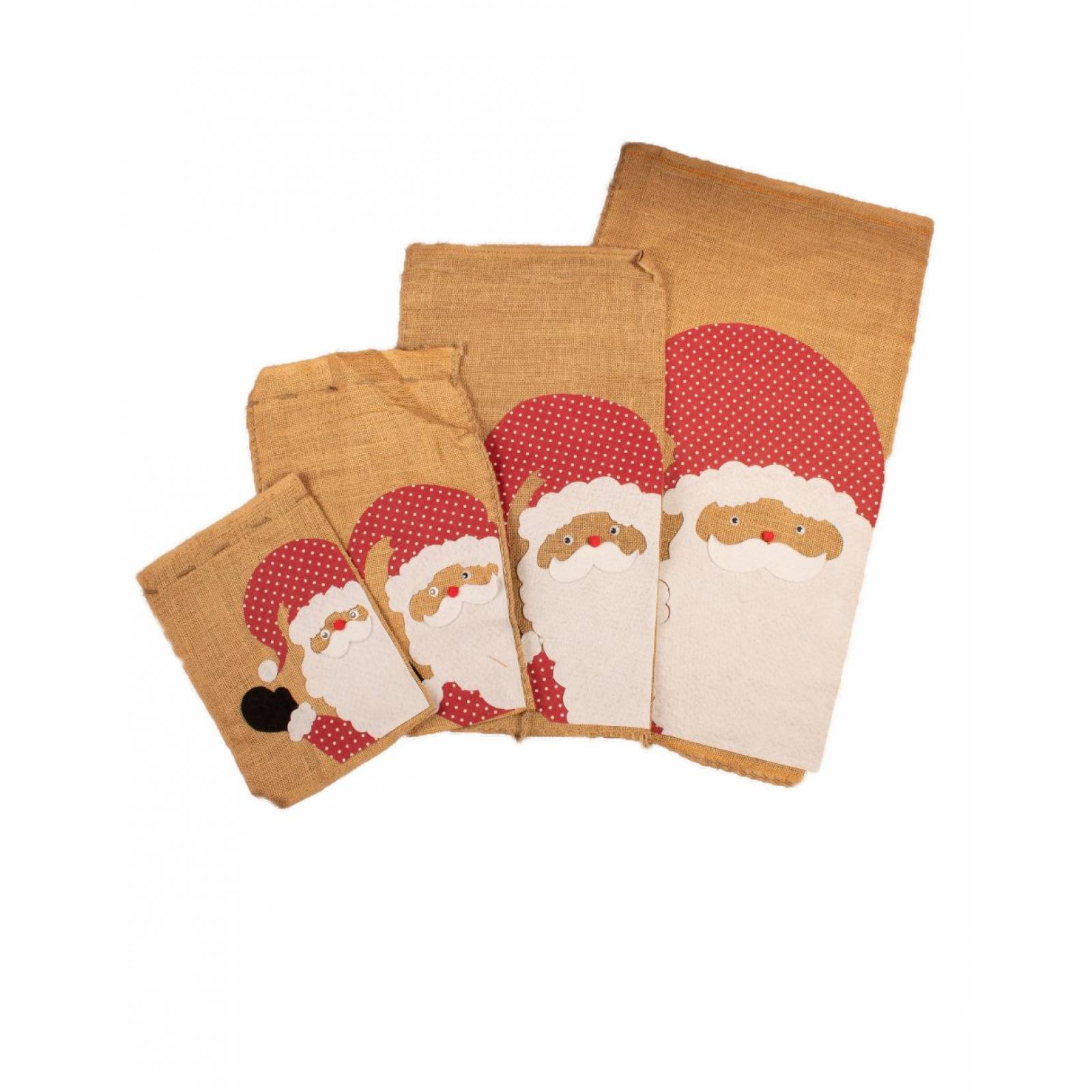 Set de Costales Navideños Yute Natural Extra Grande