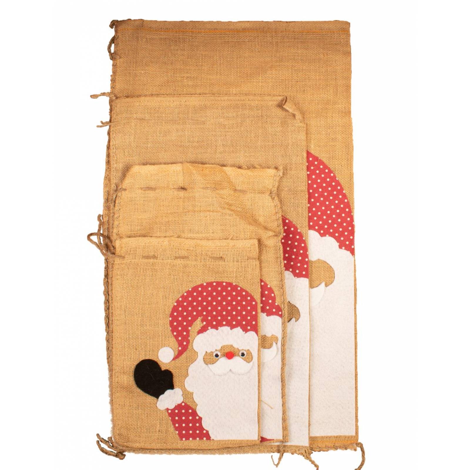 Set de Costales Navideños Yute Natural Extra Grande