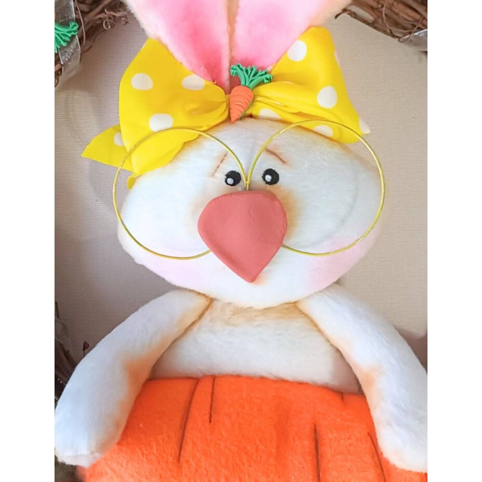 Corona de Pascua para Puerta Decoración Coneja.