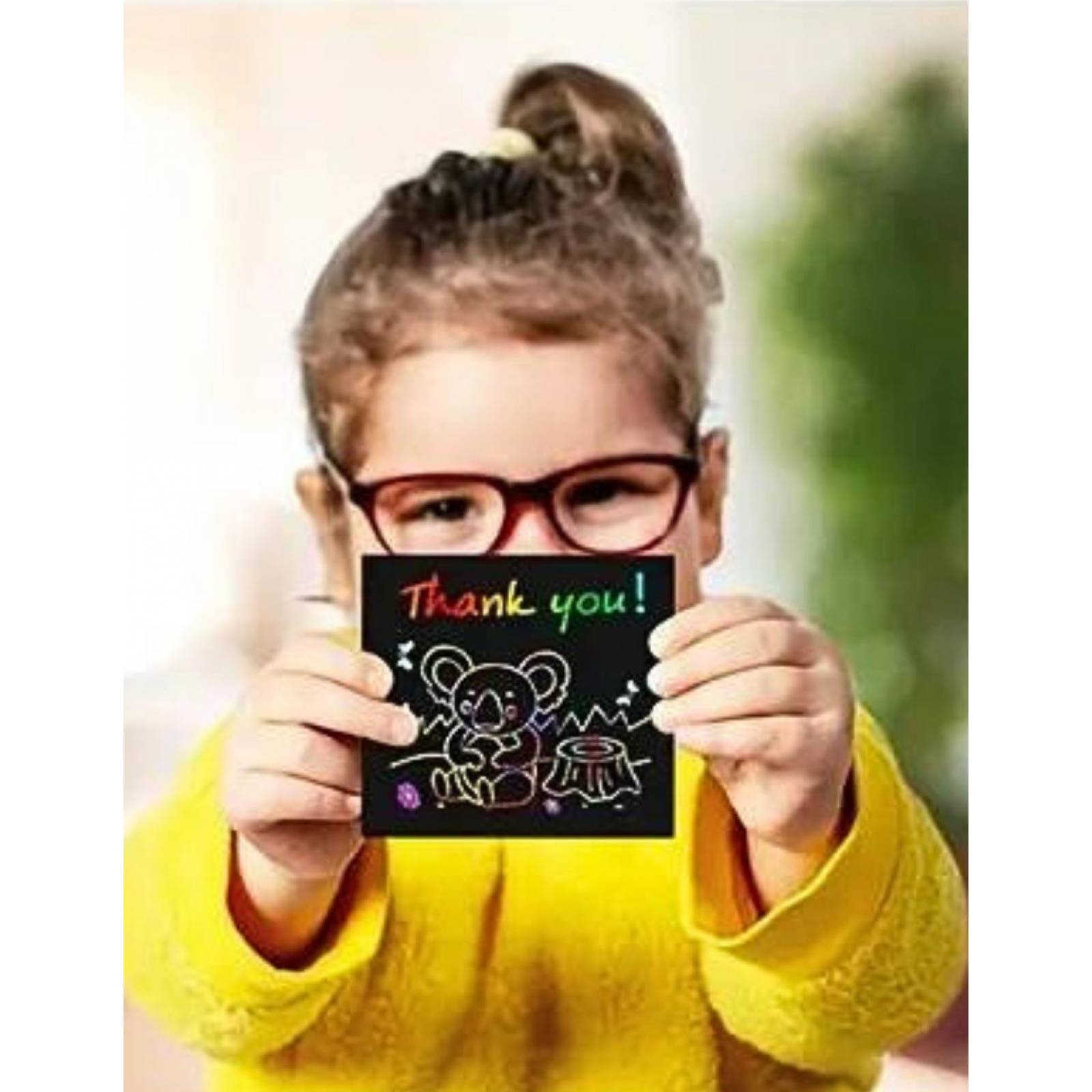 Bloc de notas mágico para raspar negro multicolor.