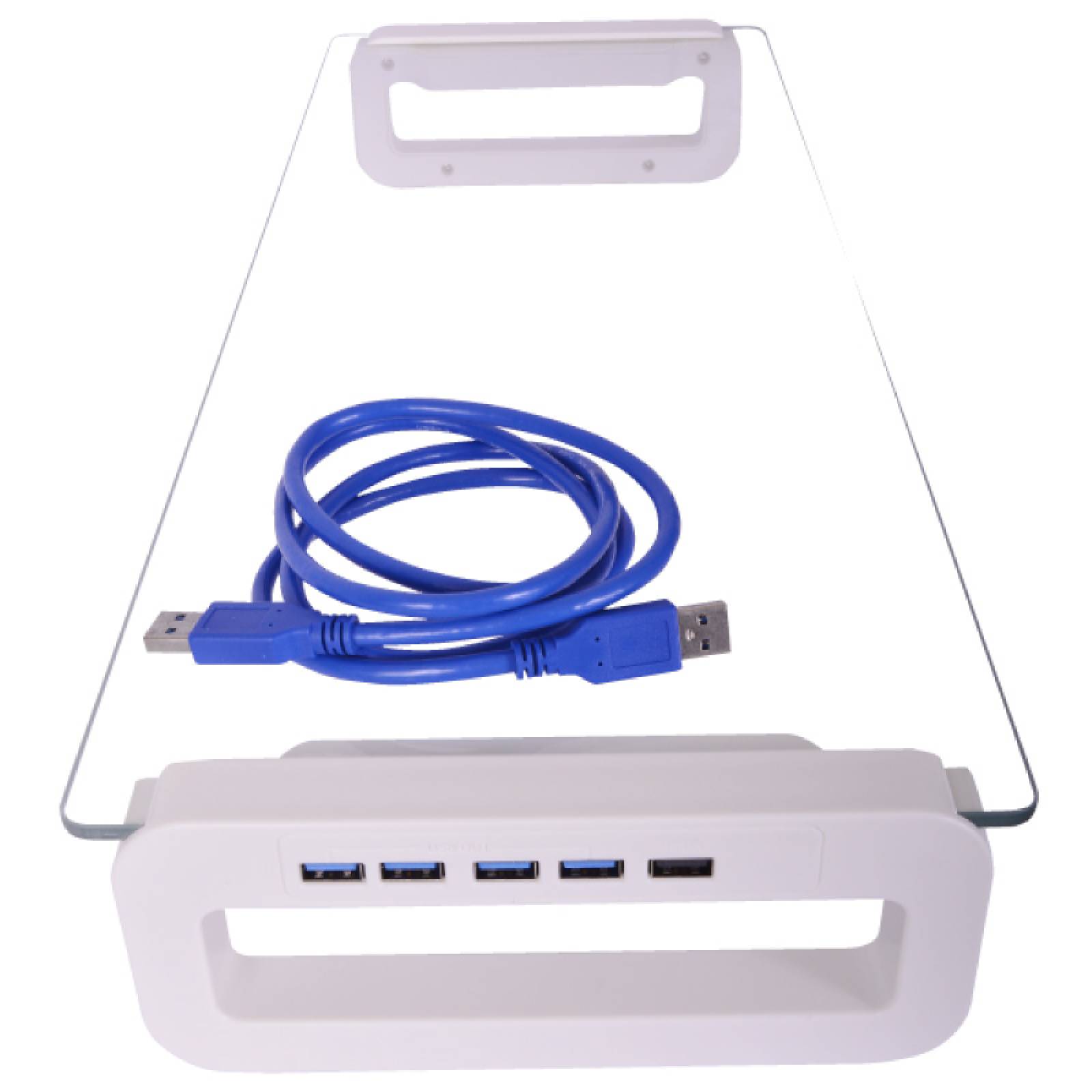 BASE DE CRISTAL PARA MONITOR CON PUERTO USB