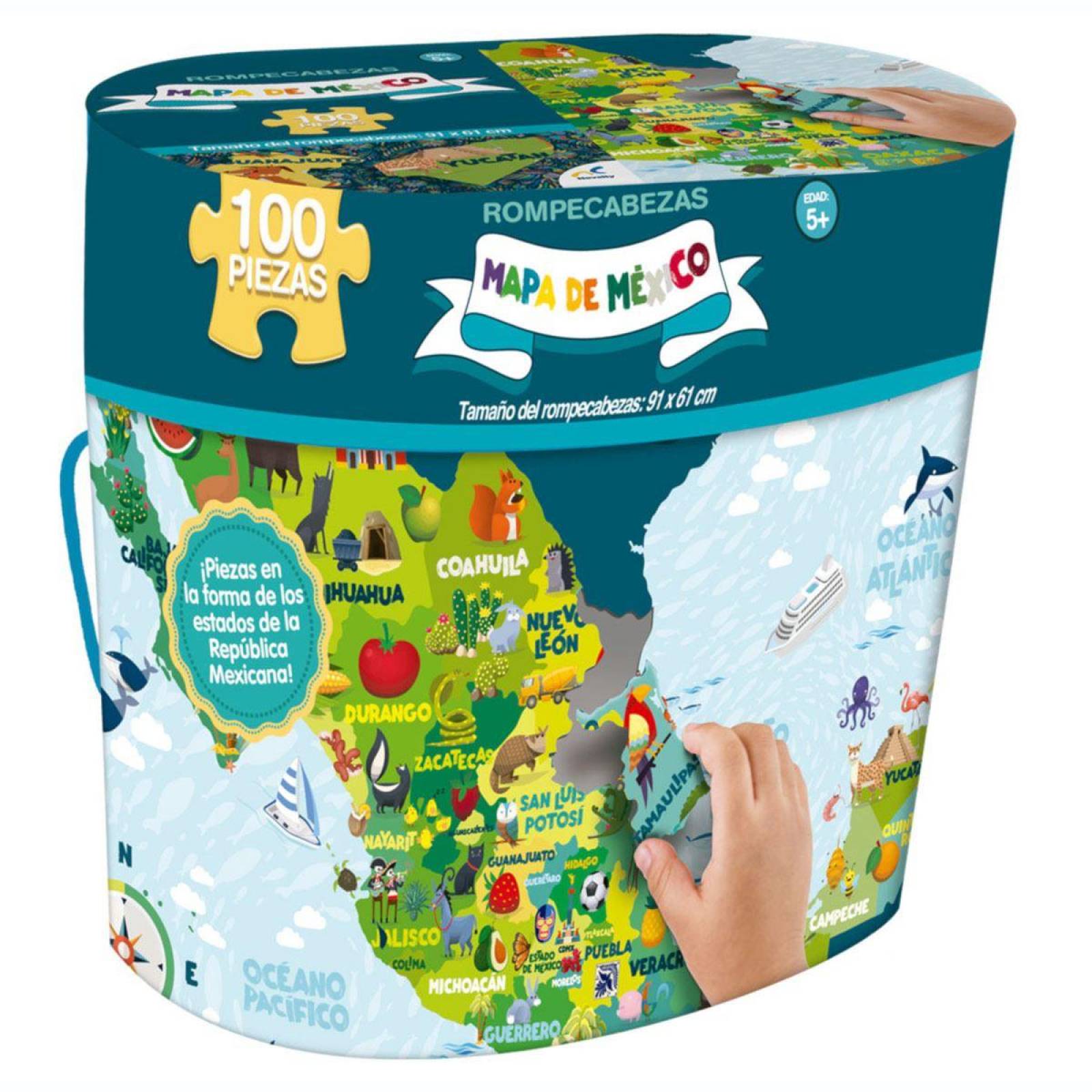 ROMPECABEZAS GIGANTE MAPA DE MEXICO 100 PIEZAS 