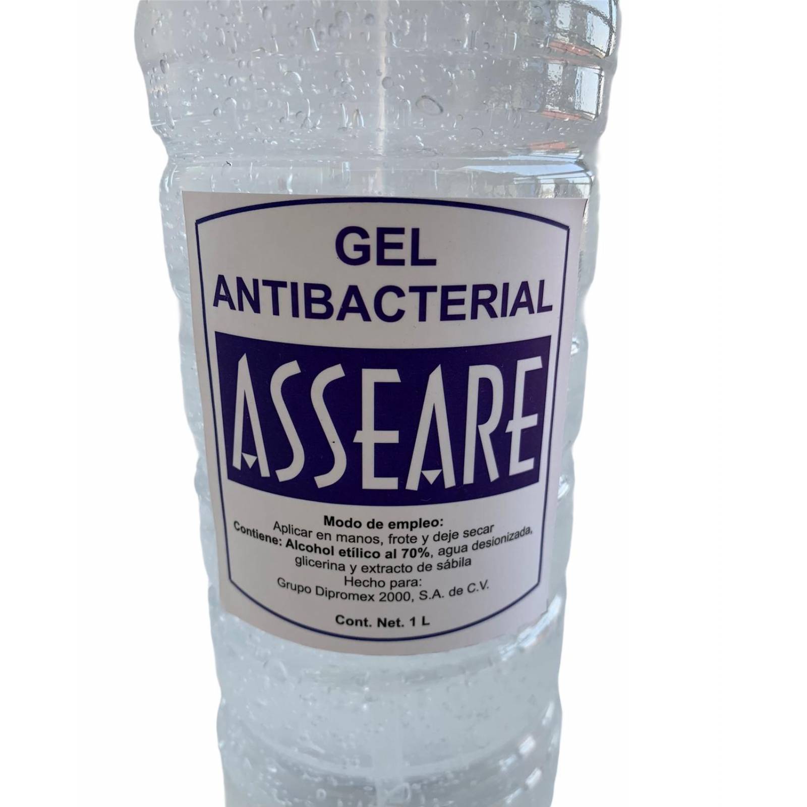 Gel antibacterial al 70% botella 1 litro 