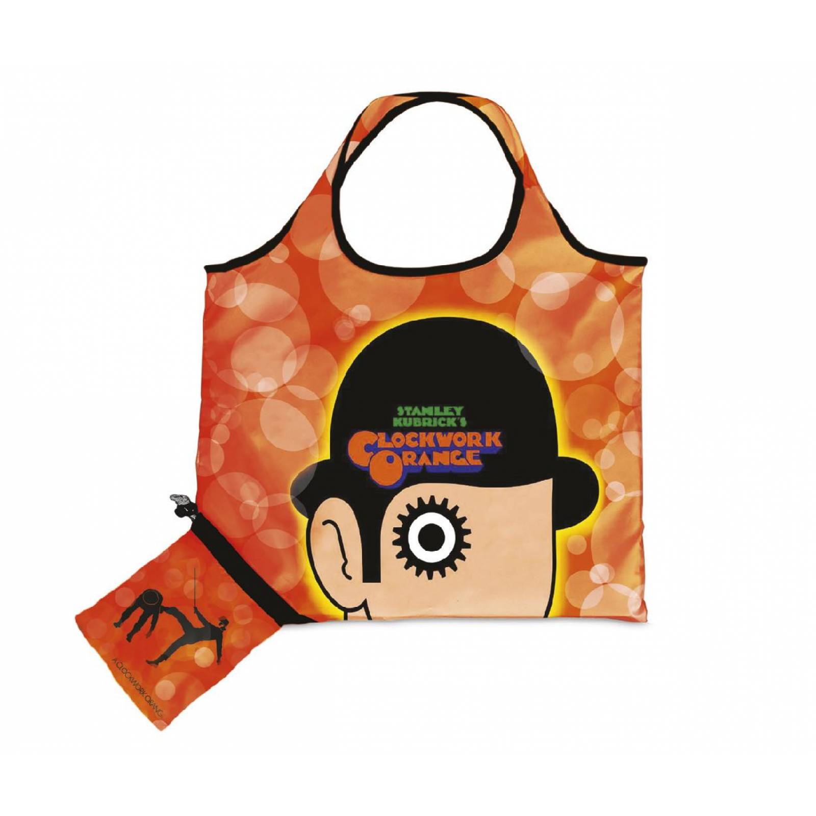 BOLSA PLEGABLE CON DIBUJO NARANJA MECANICA (NOVELA) 