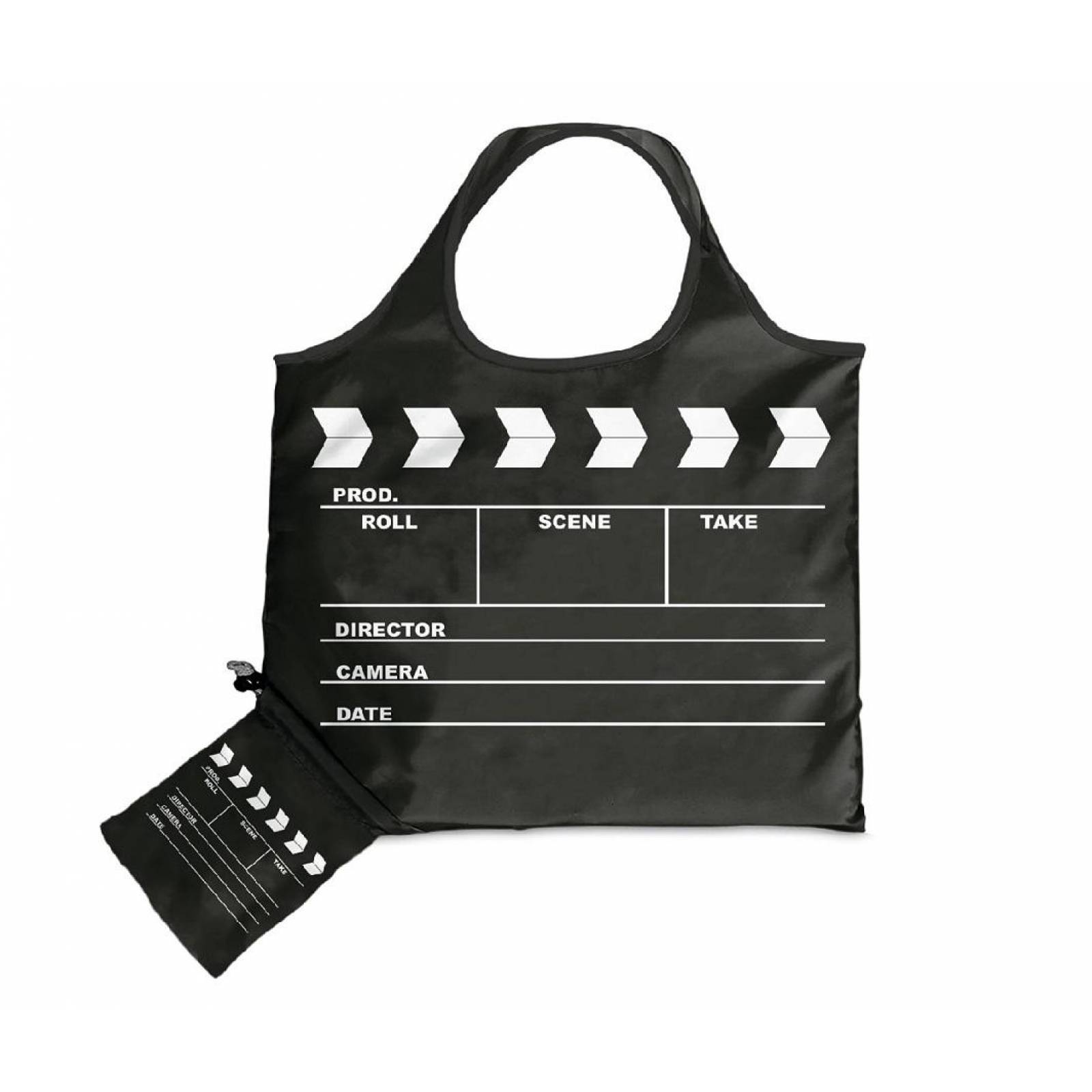 BOLSA PLEGABLE CON DIBUJO DE CLAQUETA DE CINE 