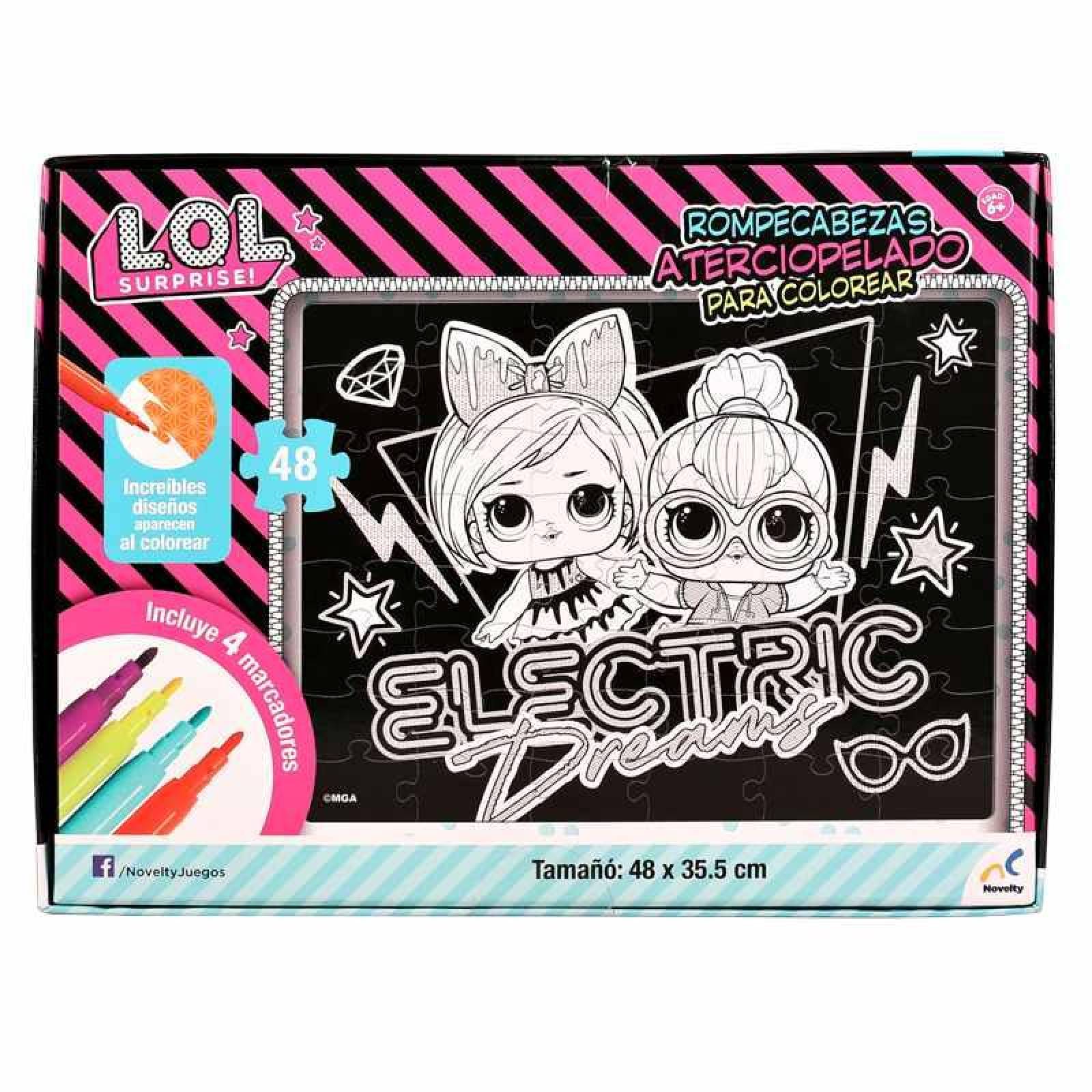 ROMPECABEZAS LOL SURPRISE ATERCIOPELADO PARA COLOREAR 48 PZS