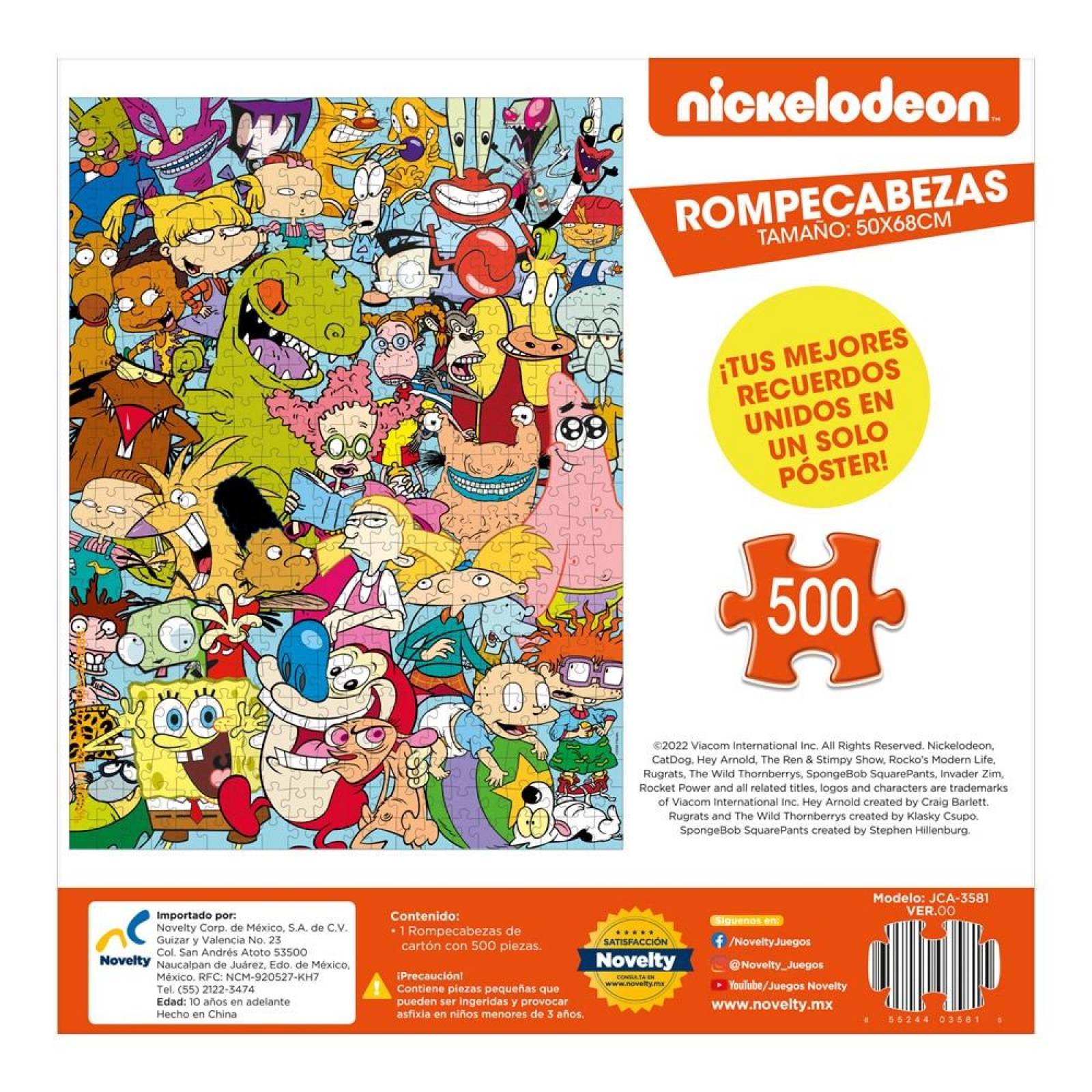 Rompecabezas Nickelodeon 500 piezas coleccionable 