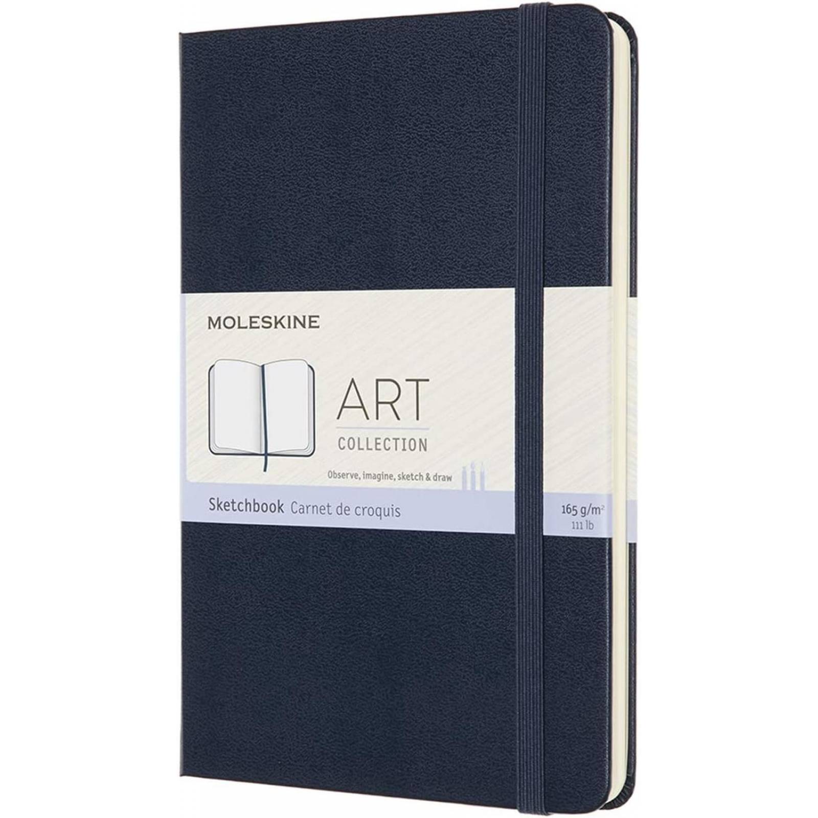Libreta Moleskine Sketchbook Azul Hoja Blanca Pasta Dura 