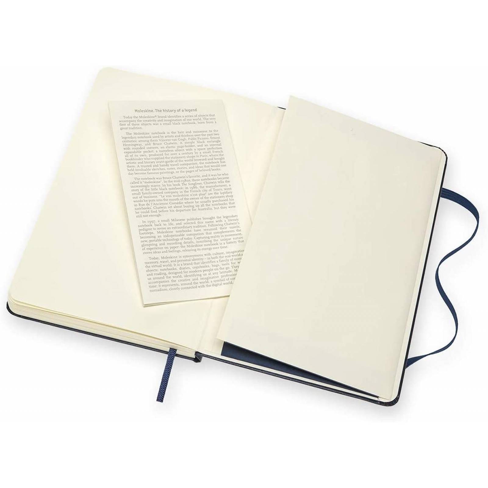 Libreta Moleskine Sketchbook Azul Hoja Blanca Pasta Dura 