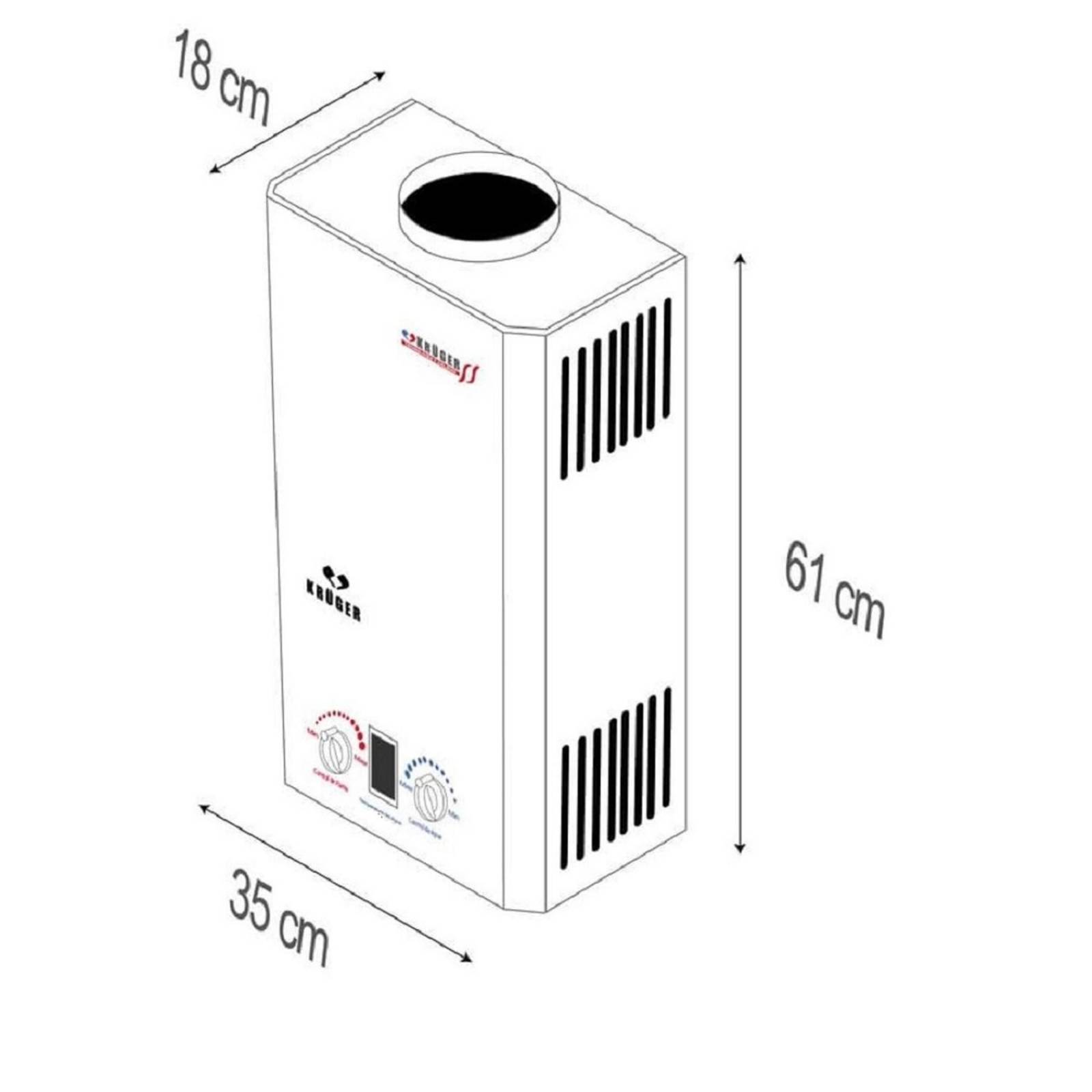Calentador Boiler Instantáneo 10 Lts Gas LP Krüger 