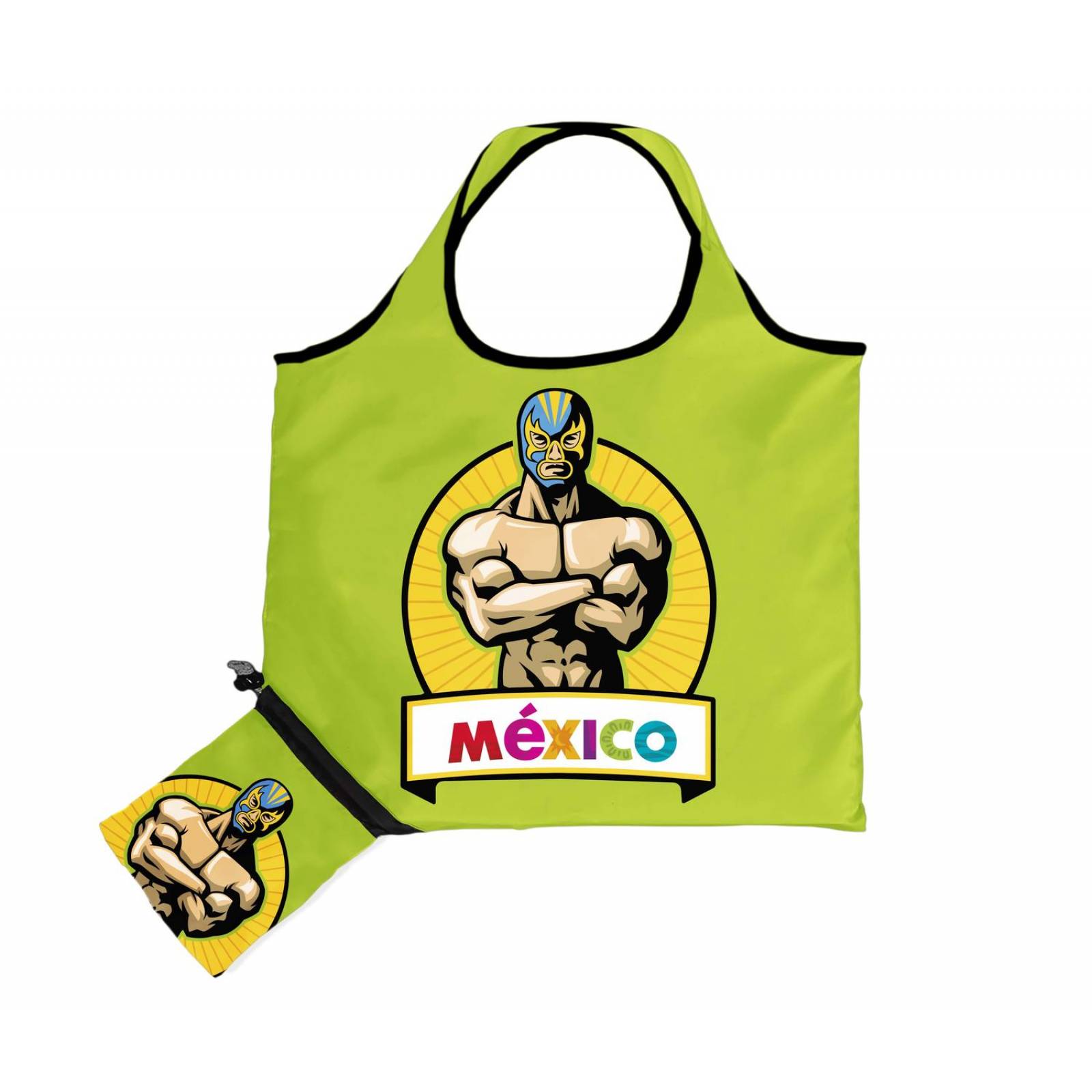 Bolsa Plegable de Tela Luchador Máscara México 