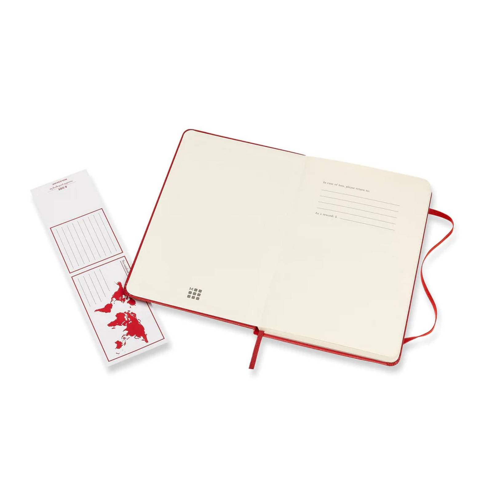 Libreta Clásica Moleskine Mediana Roja Hoja Rayada Pasta Dura