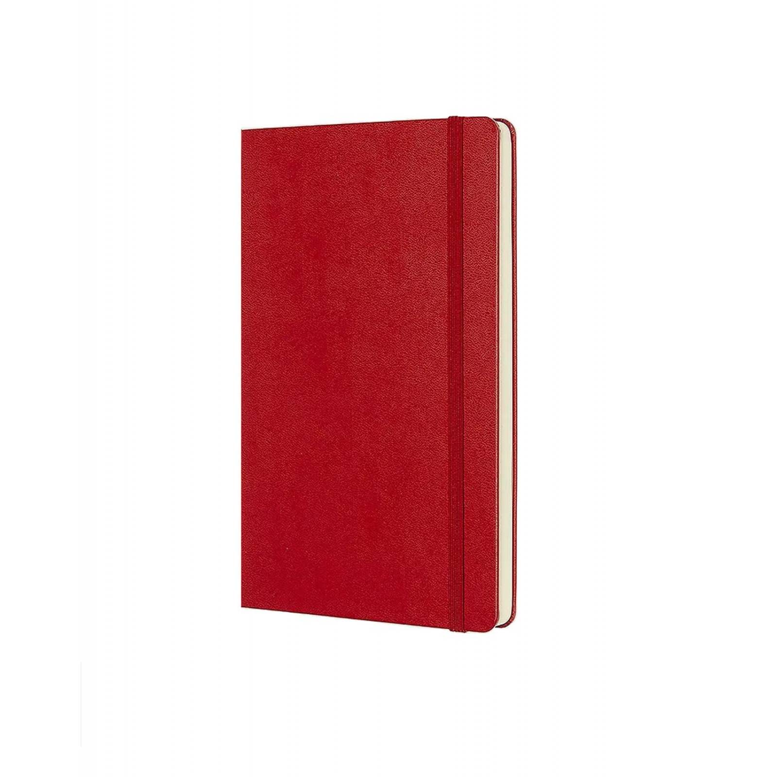 Libreta Clásica Moleskine Grande Roja Hoja Blanca Pasta Dura 