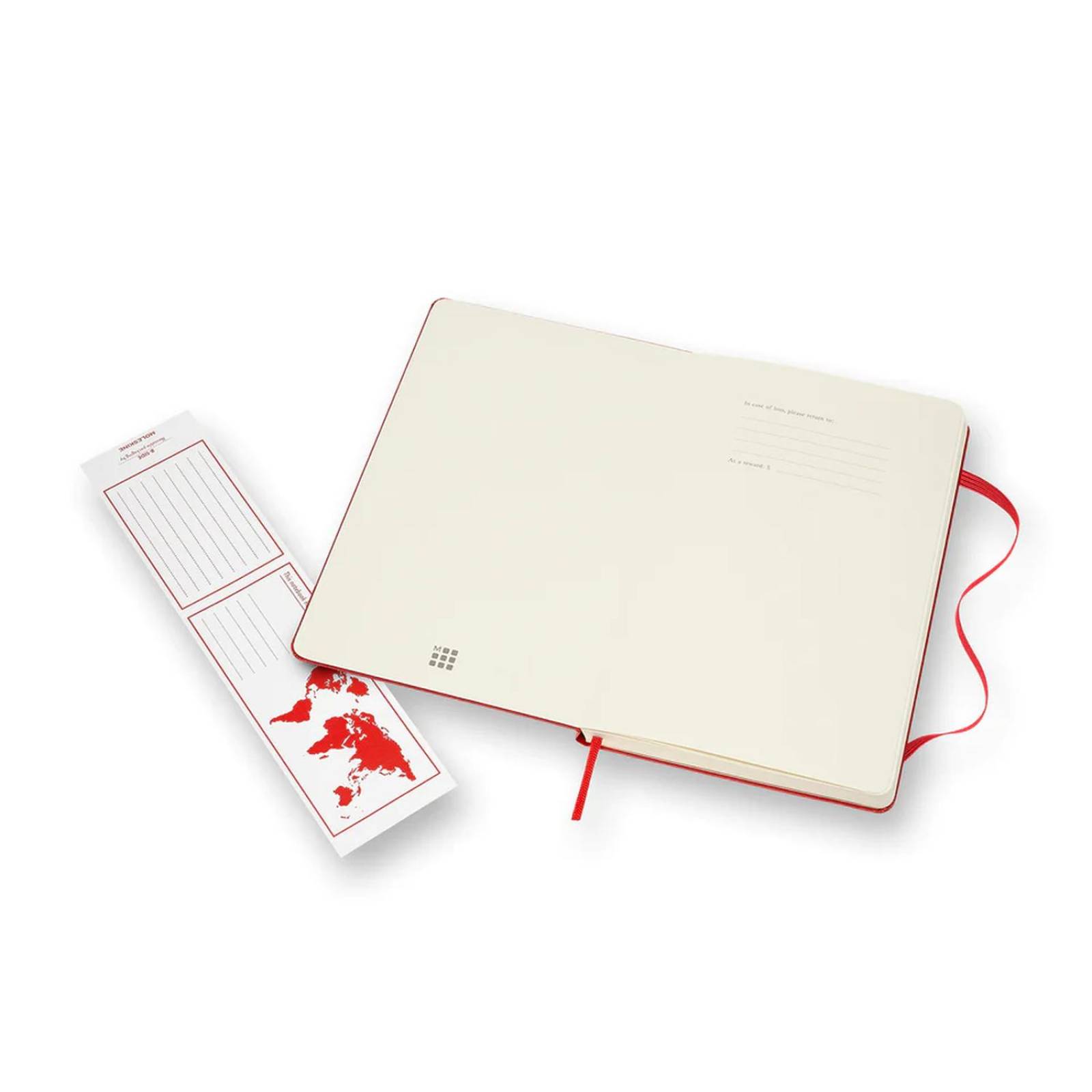 Libreta Clásica Moleskine Grande Roja Hoja Blanca Pasta Dura 