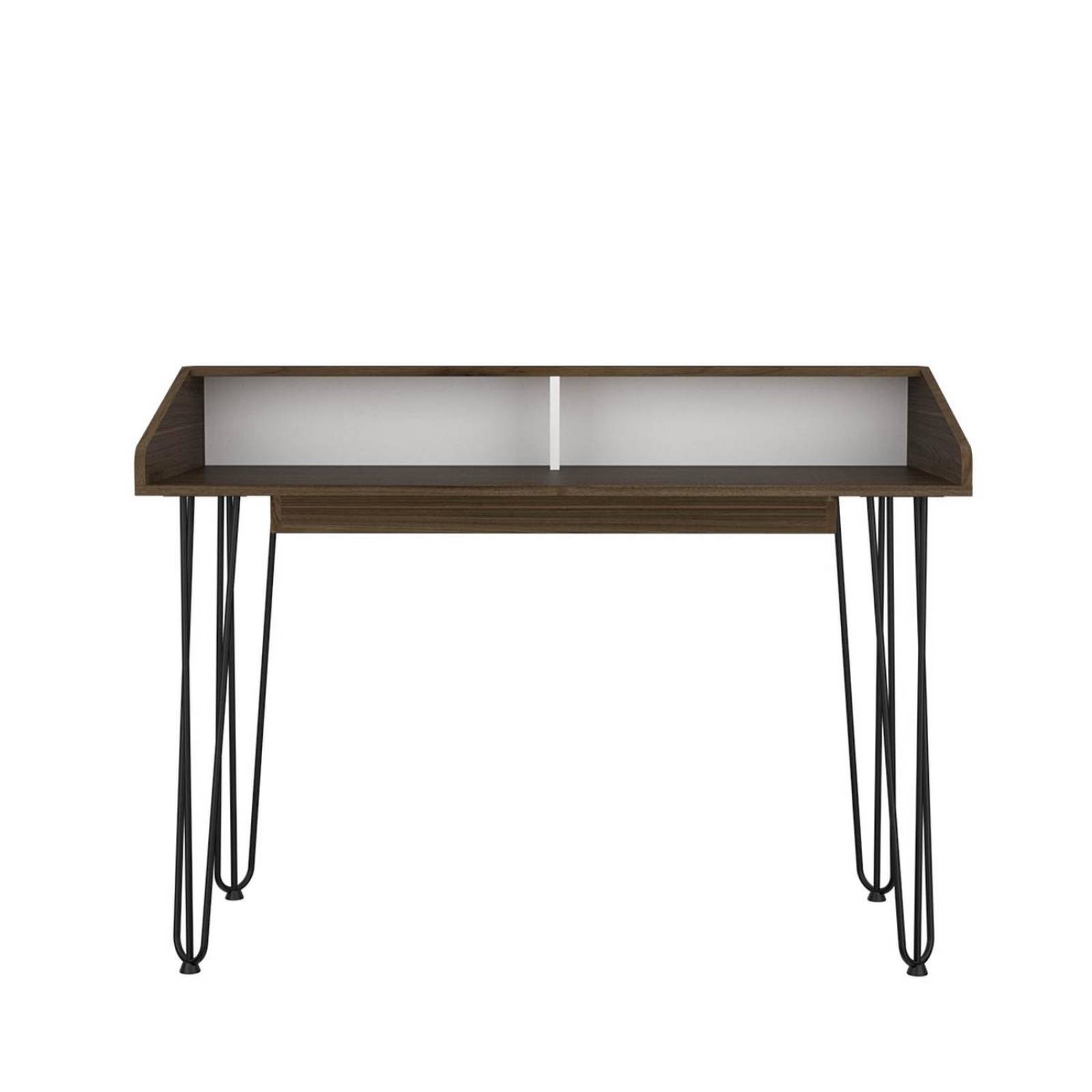 Escritorio Color Café con Blanco Modelo Palermo 90 cm Alto Armable 