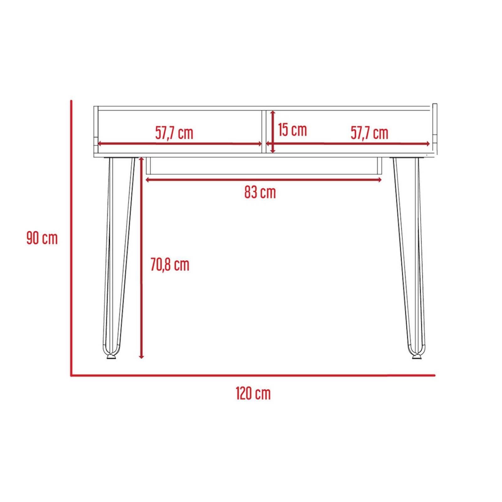 Escritorio Color Café con Blanco Modelo Palermo 90 cm Alto Armable 