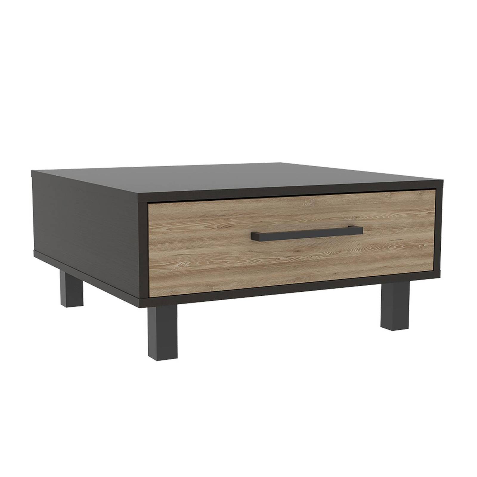 Mesa de Centro tipo Cajonera Color Chocolate con Miel Modelo Kaia 60 cm Largo 