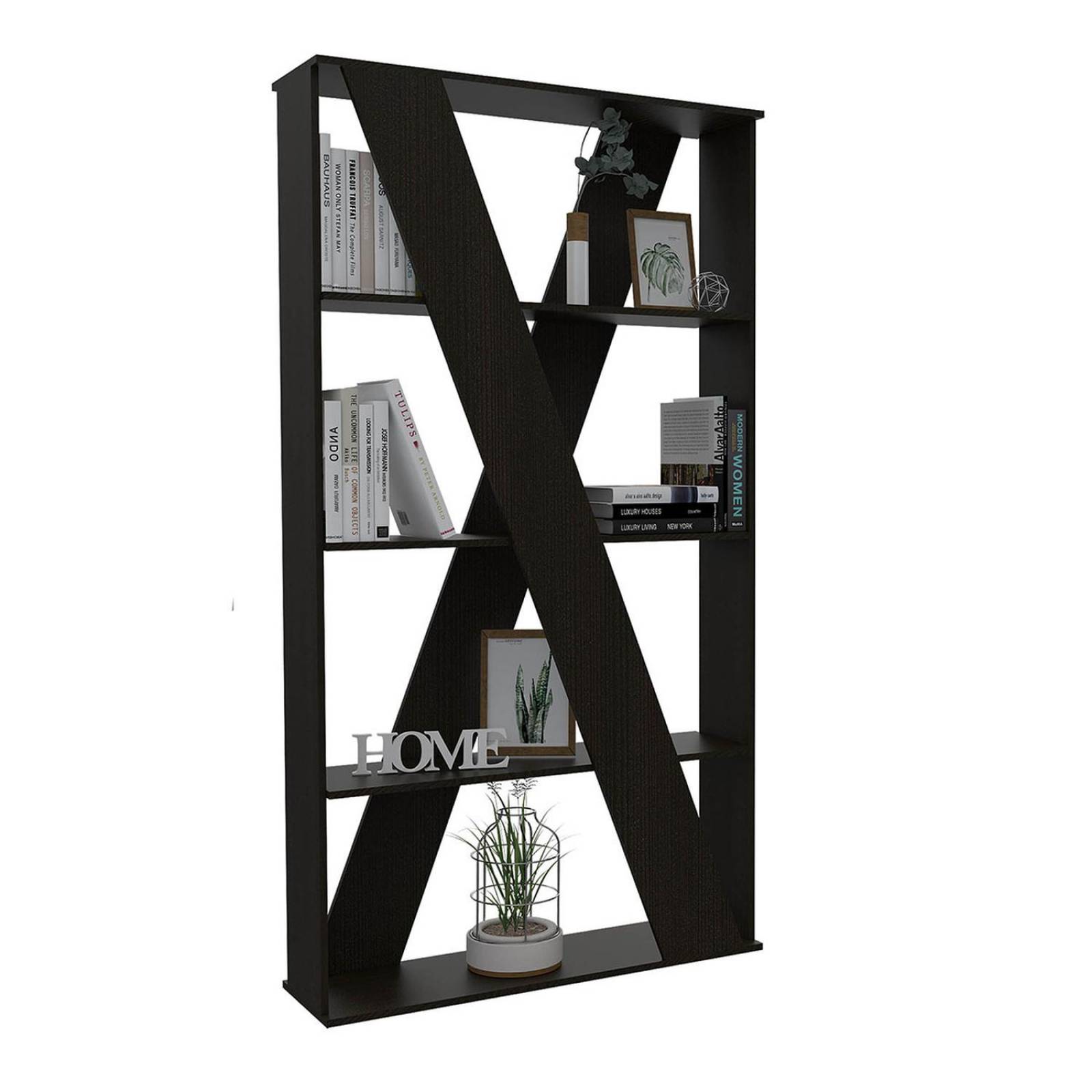 Librero Divisor de Espacio Color Chocolate Modelo Berlín 186 cm Alto 