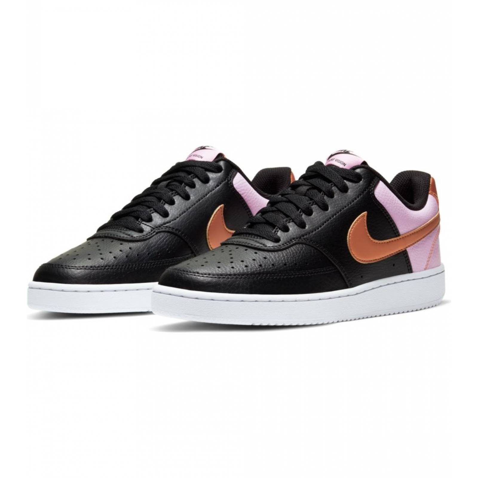Tenis nike court vision low negro rosa cd5434-004