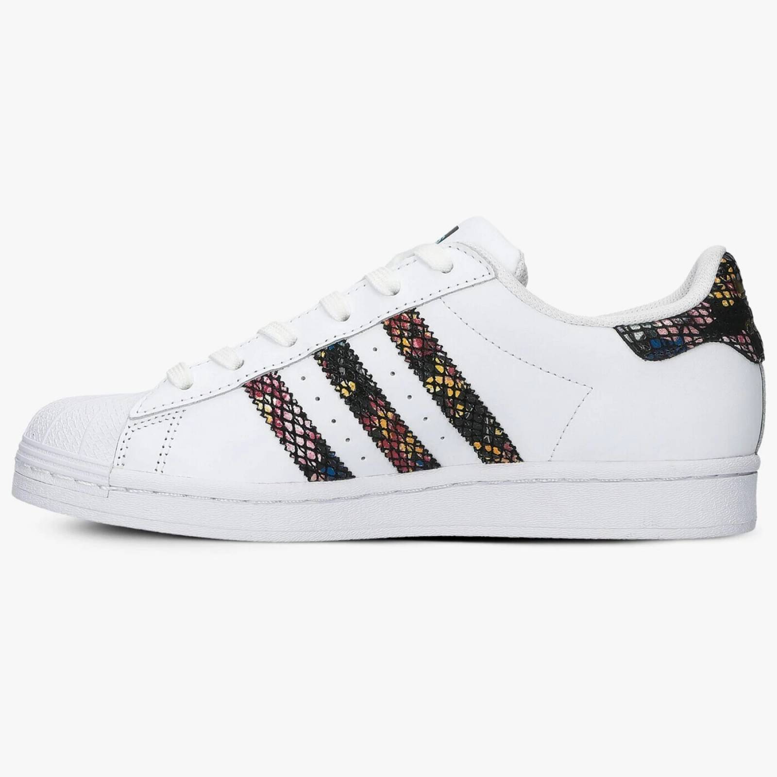 Tenis adidas superstar blanco multicolor fw3692