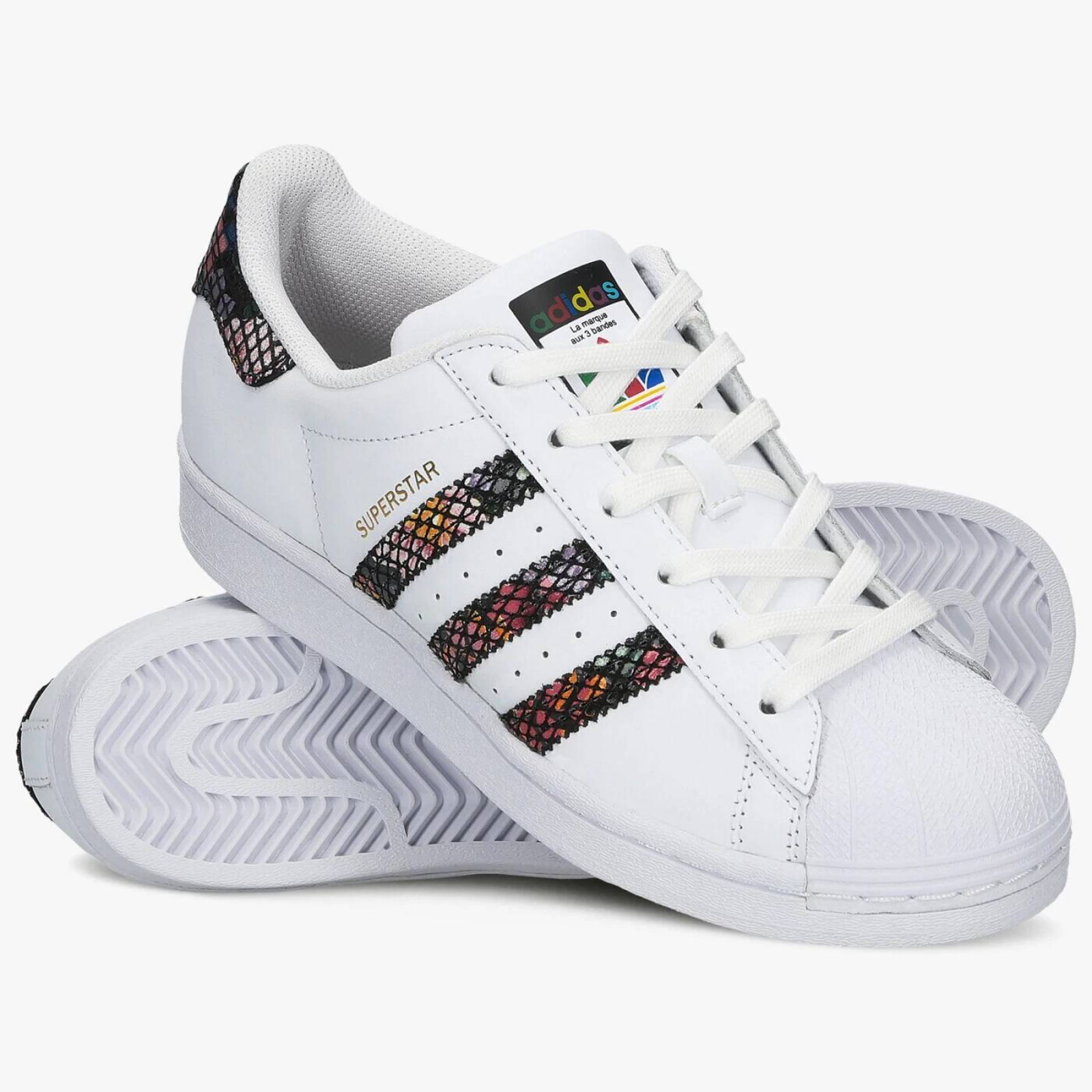 Tenis adidas superstar blanco multicolor fw3692