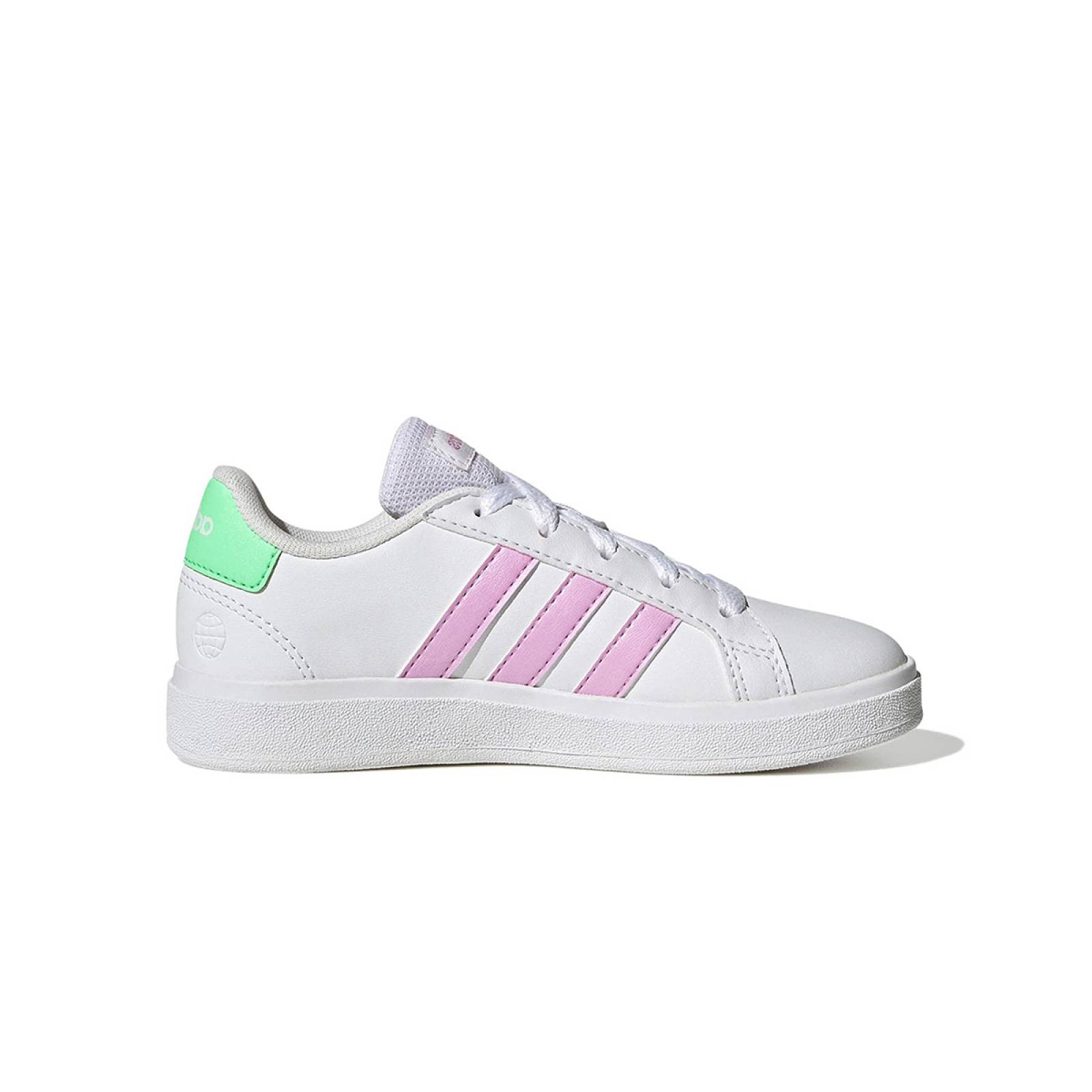 TENIS ADIDAS GRAND COURT 2.0 BLANCO/ROSA NIÑA COMODO LIGERO MODA GX7157