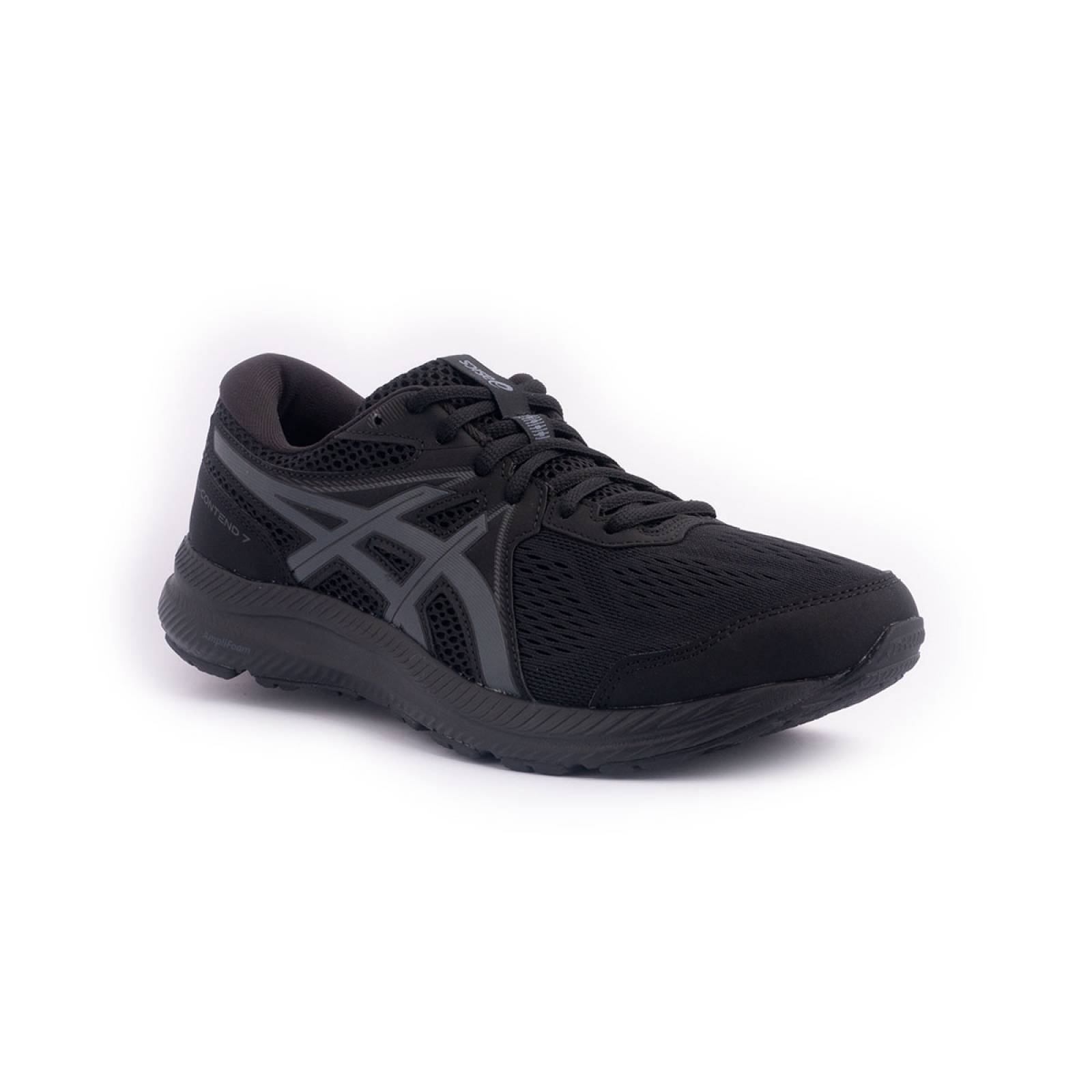 Tenis Asics Gel-contend 7 Negro/Gris Running Sport Mujer Comodo Ligero 1012A911