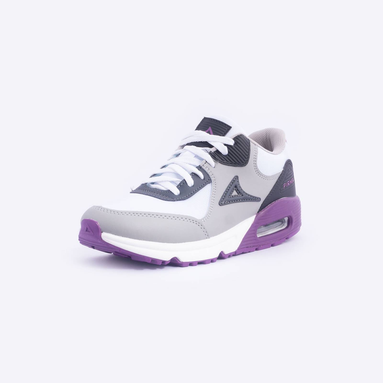Tenis Pirma Urbano Dama Gris/Morado Sport Comodo Ligero 5503
