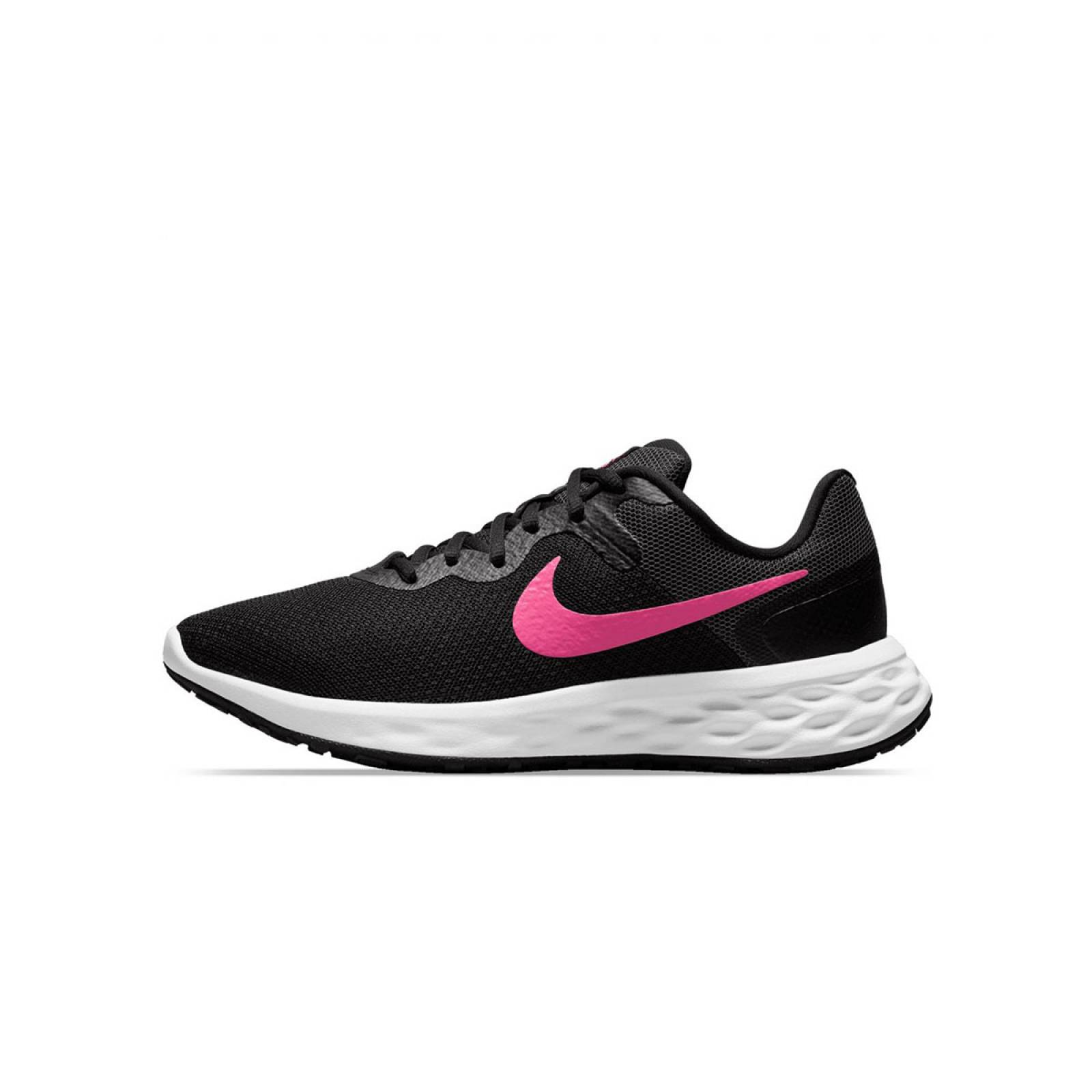 TENIS NIKE REVOLUTION 6 NN NEGRO/FIUSHA CORRER SPORT COMODO LIGERO DAMA DC3729-002