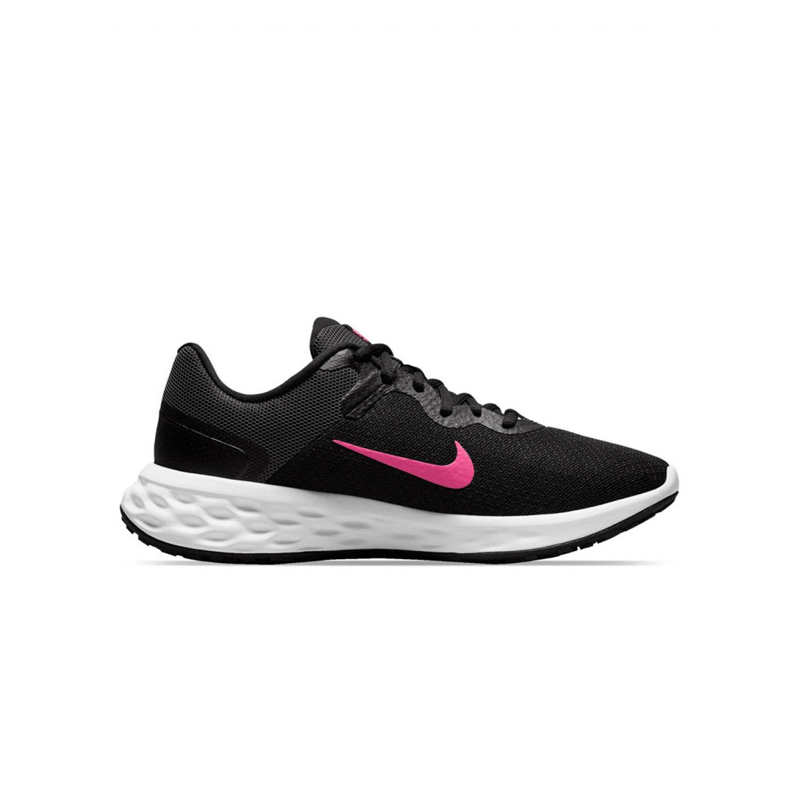 TENIS NIKE REVOLUTION 6 NN NEGRO/FIUSHA CORRER SPORT COMODO LIGERO DAMA DC3729-002
