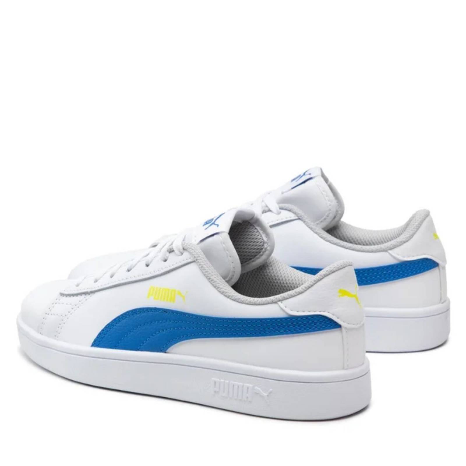 Tenis Puma Smash V2 L Blanco/azul Comodo Ligero 365170-33
