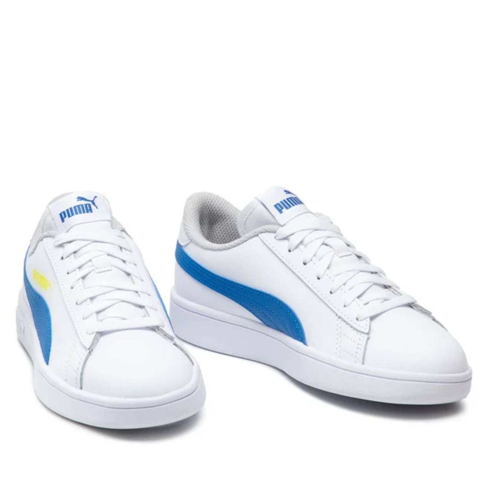 Tenis Puma Smash V2 L Blanco/azul Comodo Ligero 365170-33