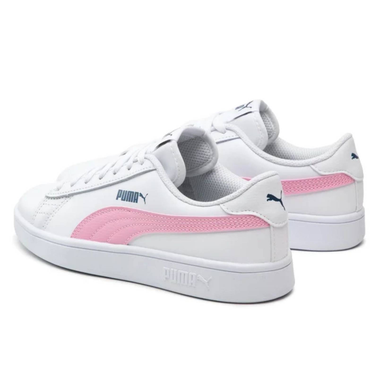 TENIS PUMA SMASH V2 L BLANCO/ROSA COMODO LIGERO 365170-35