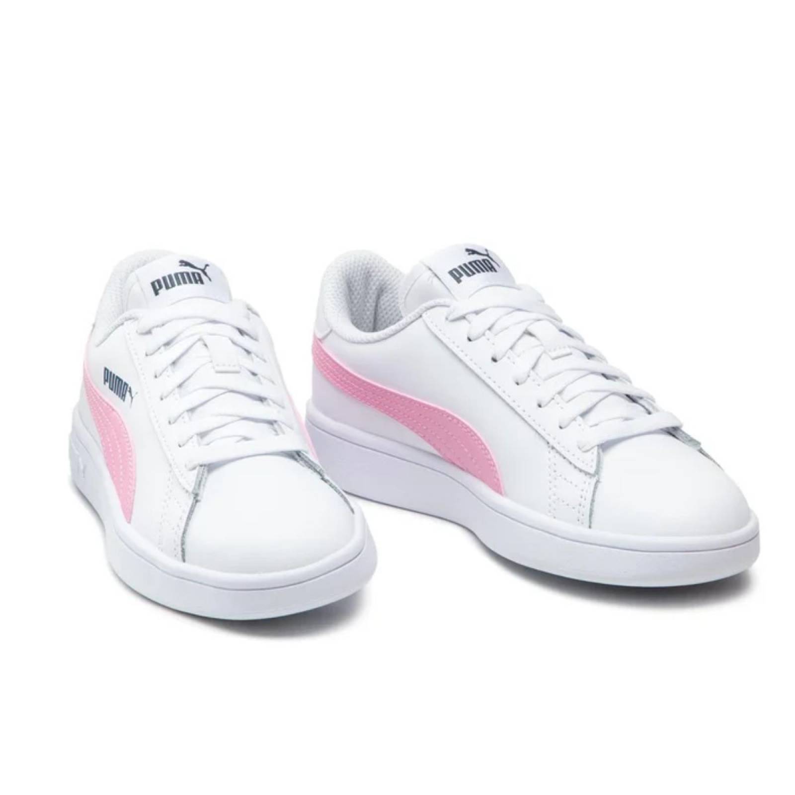 TENIS PUMA SMASH V2 L BLANCO/ROSA COMODO LIGERO 365170-35