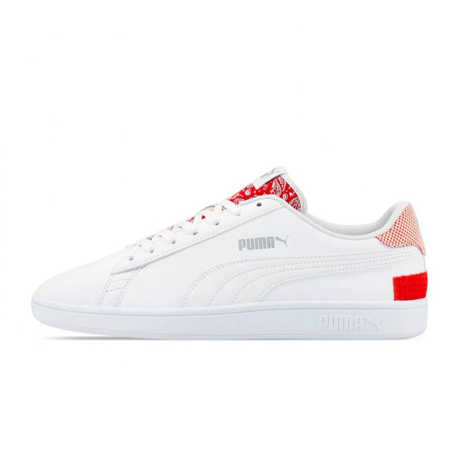 Tenis Puma Smash V2 Patchwork Blanco Comodo Ligero 383873-02