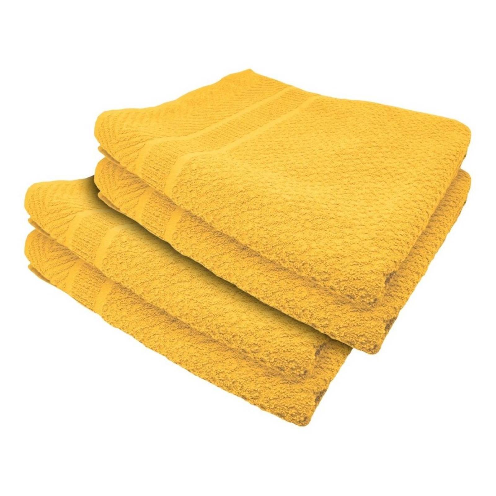 Set 2 Toallas Baño Completo 100% Algodón Grand Grano De Oro Amarillo