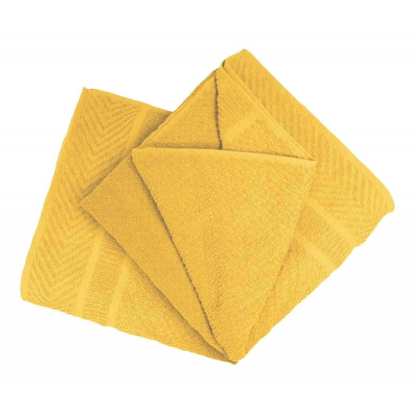 Set 2 Toallas Baño Completo 100% Algodón Grand Grano De Oro Amarillo