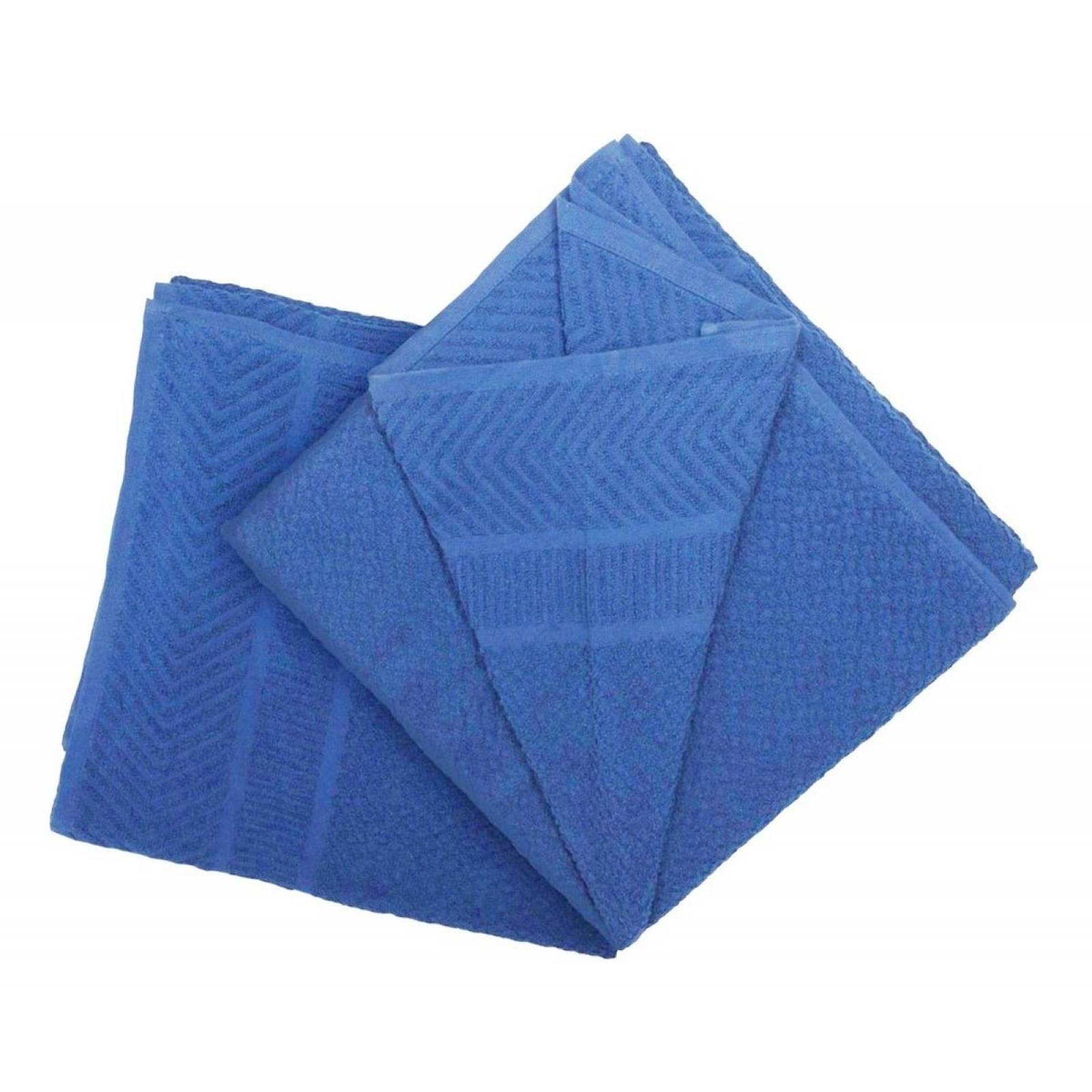 Set 2 Toallas Baño Completo 100% Algodón Grand Grano De Oro Azul acero