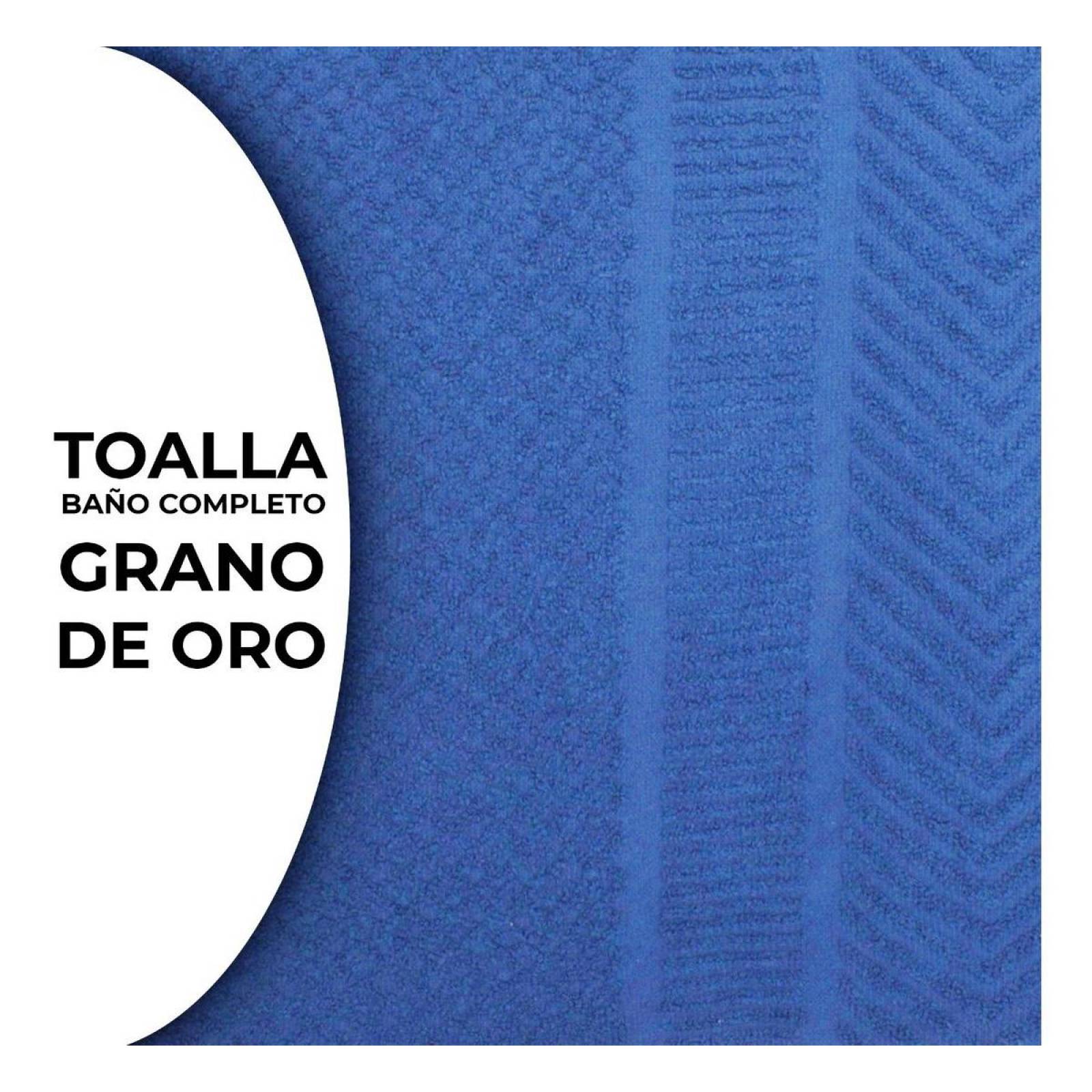 Set 2 Toallas Baño Completo 100% Algodón Grand Grano De Oro Azul acero