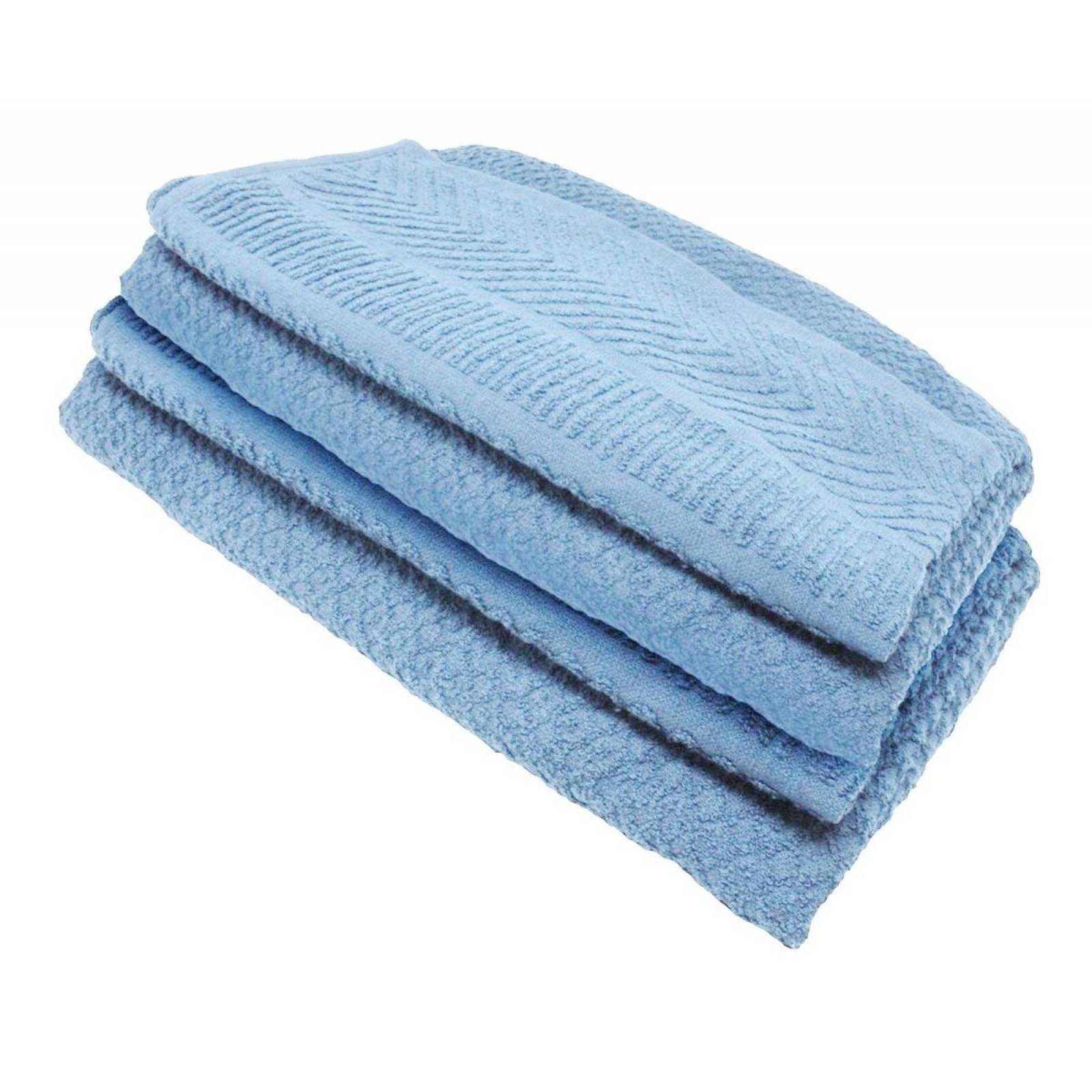 Set 2 Toallas Baño Completo 100% Algodón Grand Grano De Oro Celeste