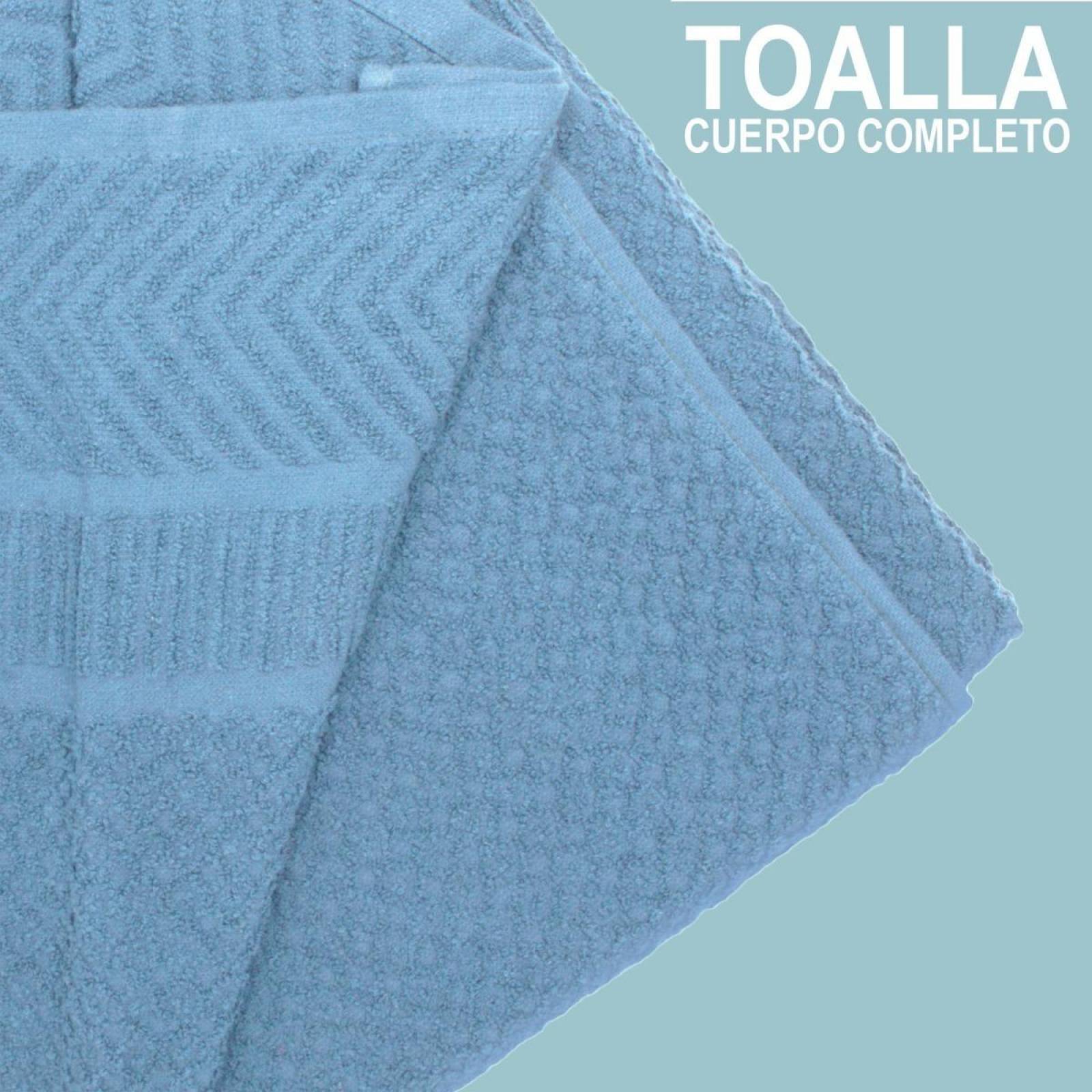 Set 2 Toallas Baño Completo 100% Algodón Grand Grano De Oro Celeste