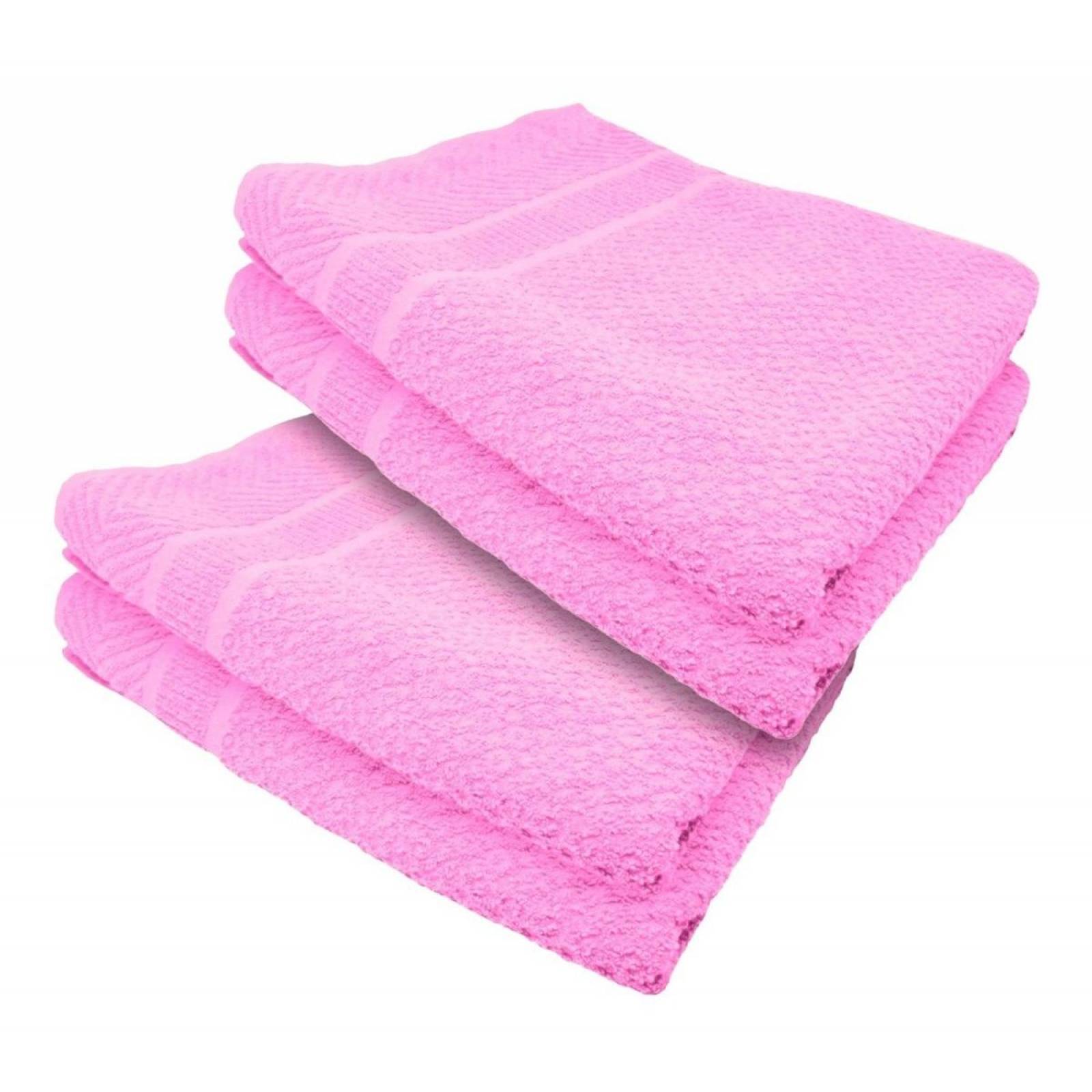 Set 2 Toallas Baño Completo 100% Algodón Grand Grano De Oro Rosa