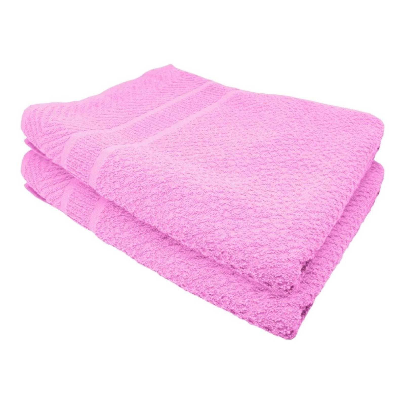 Set 2 Toallas Baño Completo 100% Algodón Grand Grano De Oro Color Rosa - $  539