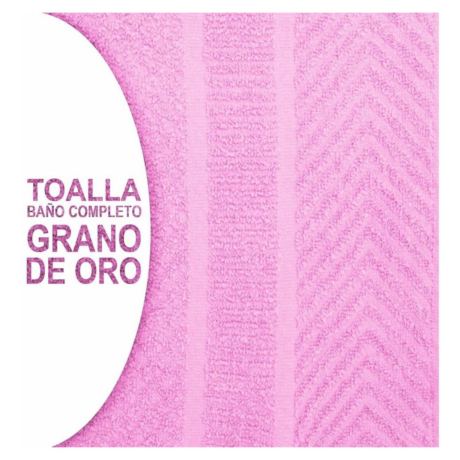 Set 2 Toallas Baño Completo 100% Algodón Grand Grano De Oro Rosa