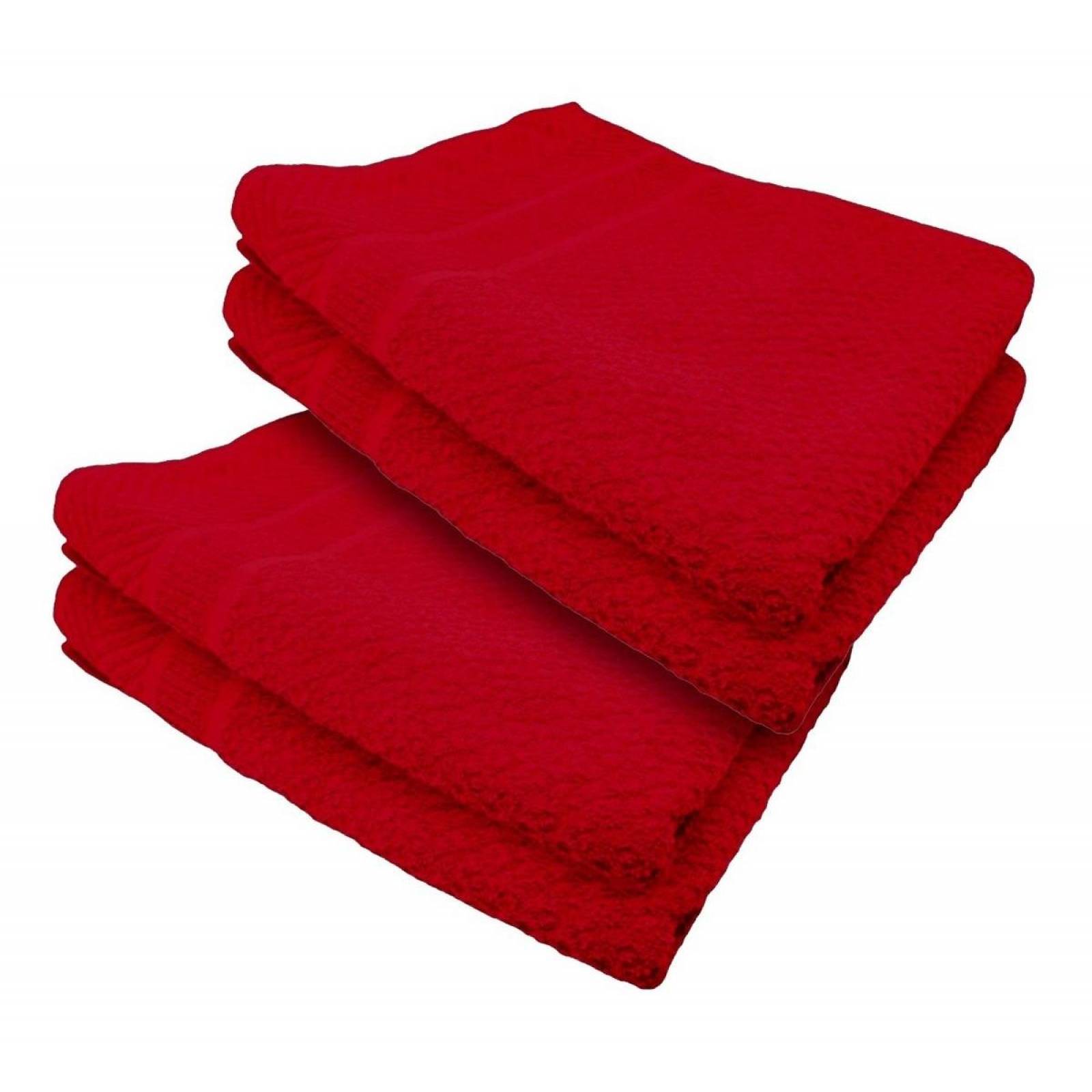 Set 2 Toallas Baño Completo 100% Algodón Grand Grano De Oro Rojo