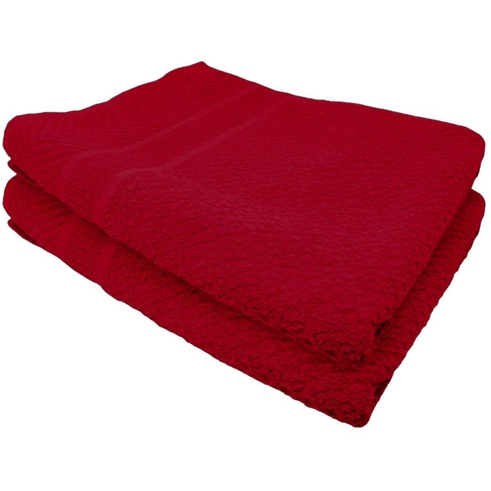 Set 2 Toallas Baño Completo 100% Algodón Grand Grano De Oro Rojo