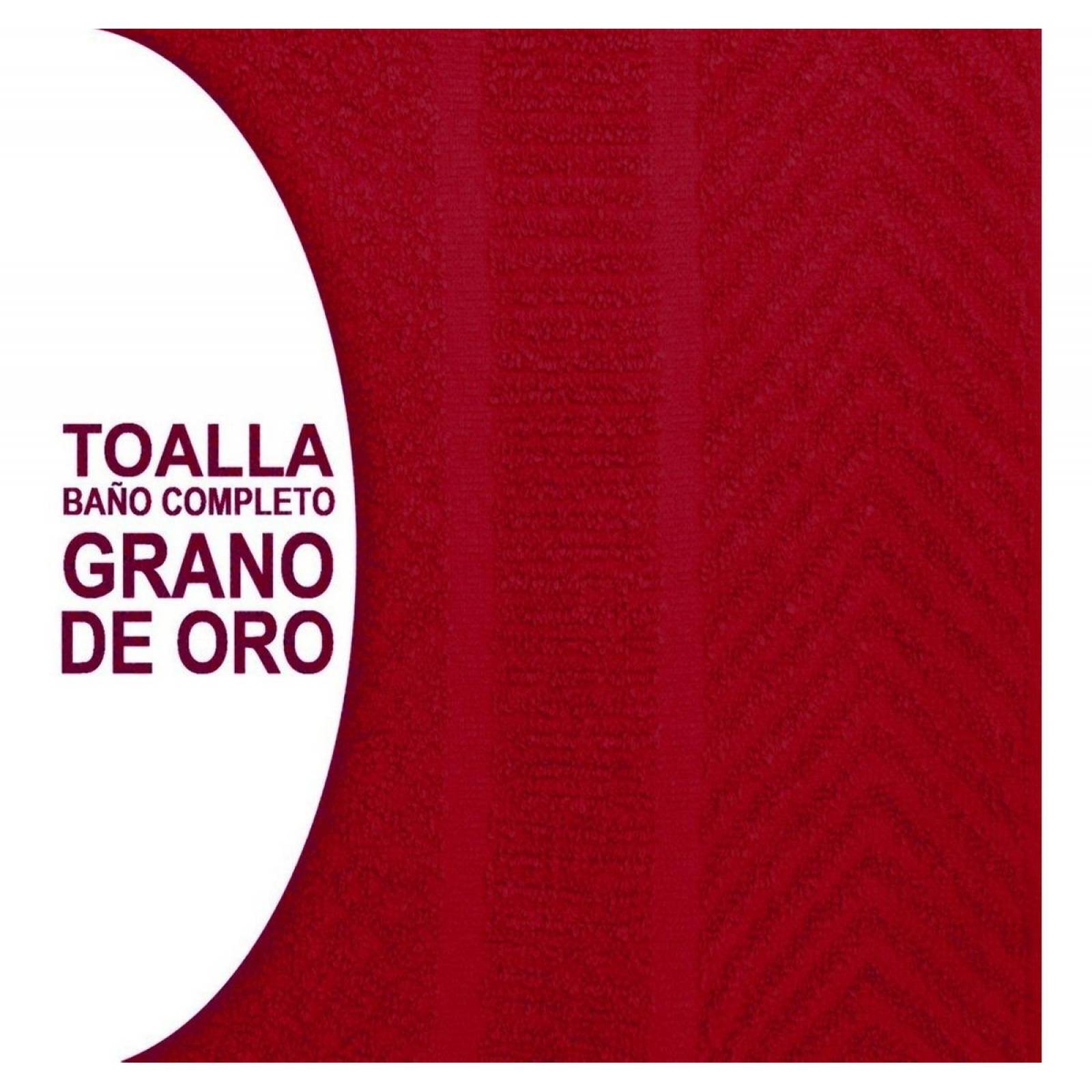 Set 2 Toallas Baño Completo 100% Algodón Grand Grano De Oro Rojo