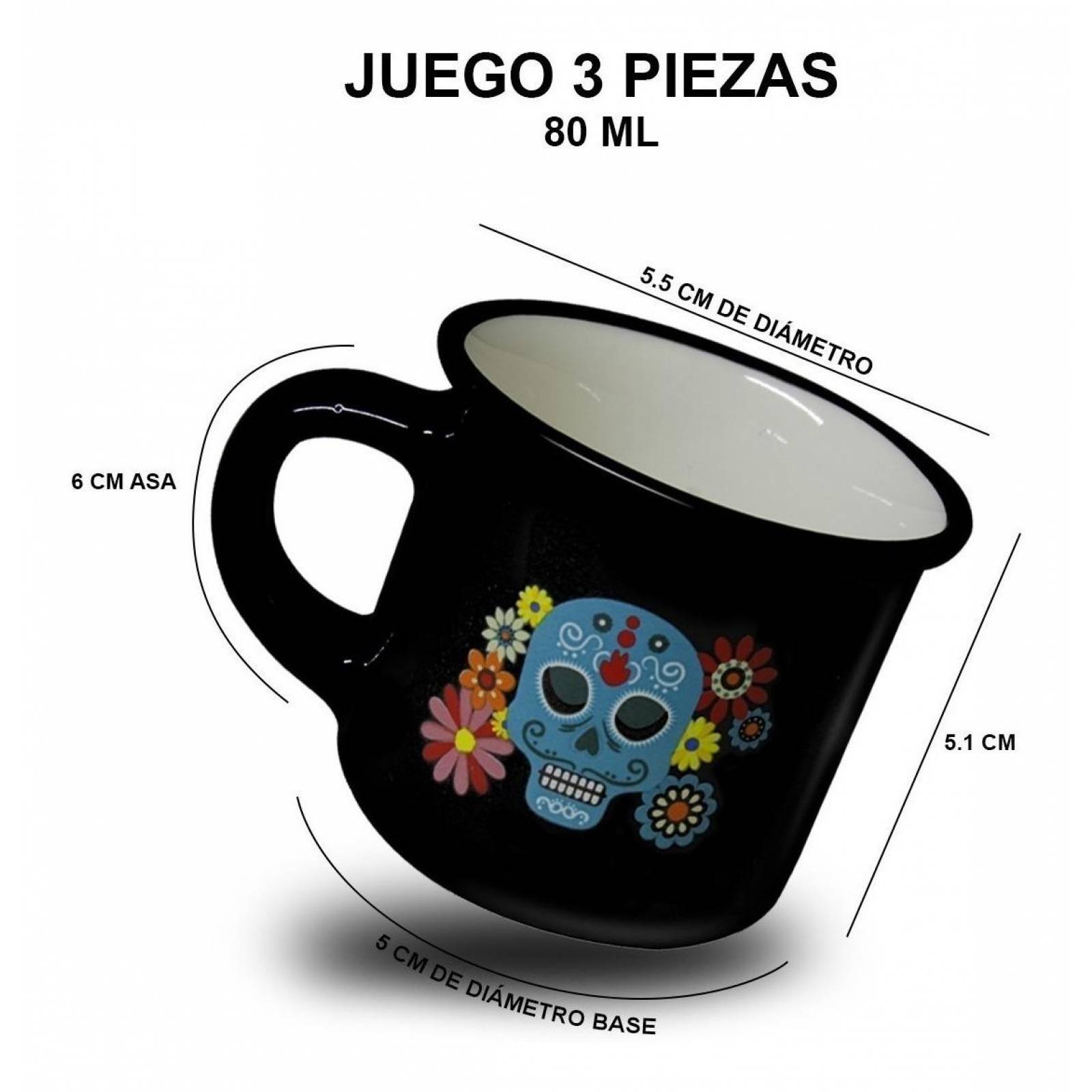 Tequilero Mojito 3 Pzs Mini Tazas Vodka Mezcal Cafe Expresso