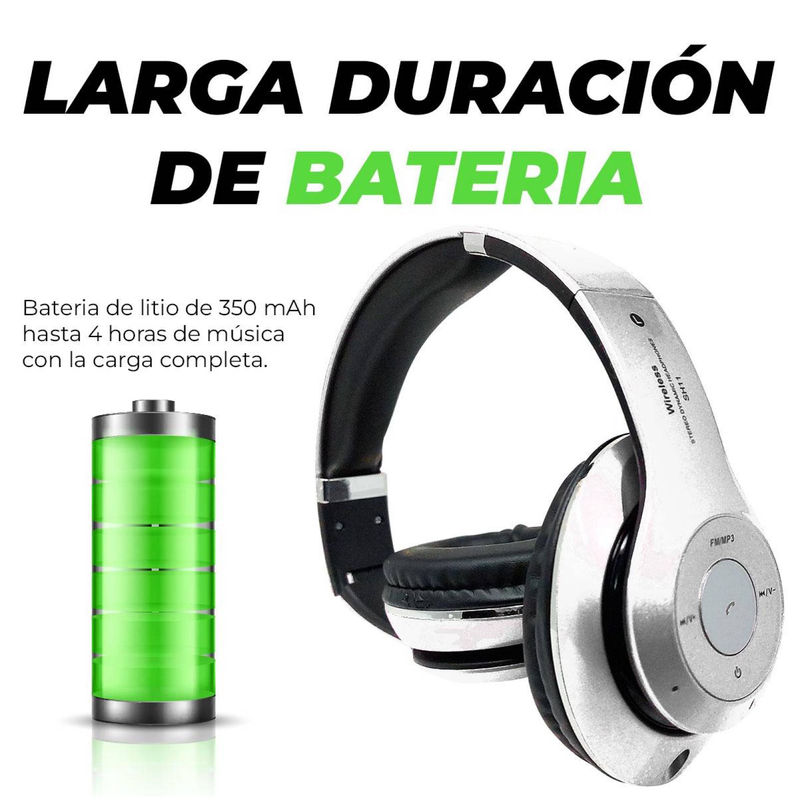 Audifonos Diadema Bluetooth Mp3 Fm Micro Sd Auxiliar Estándar